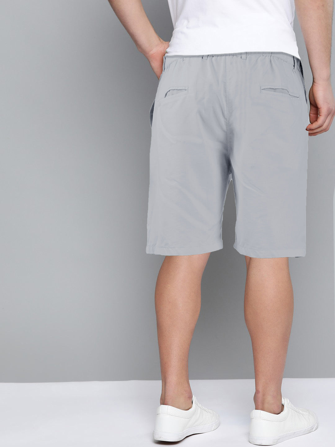 Cotton Solid Shorts Light Grey