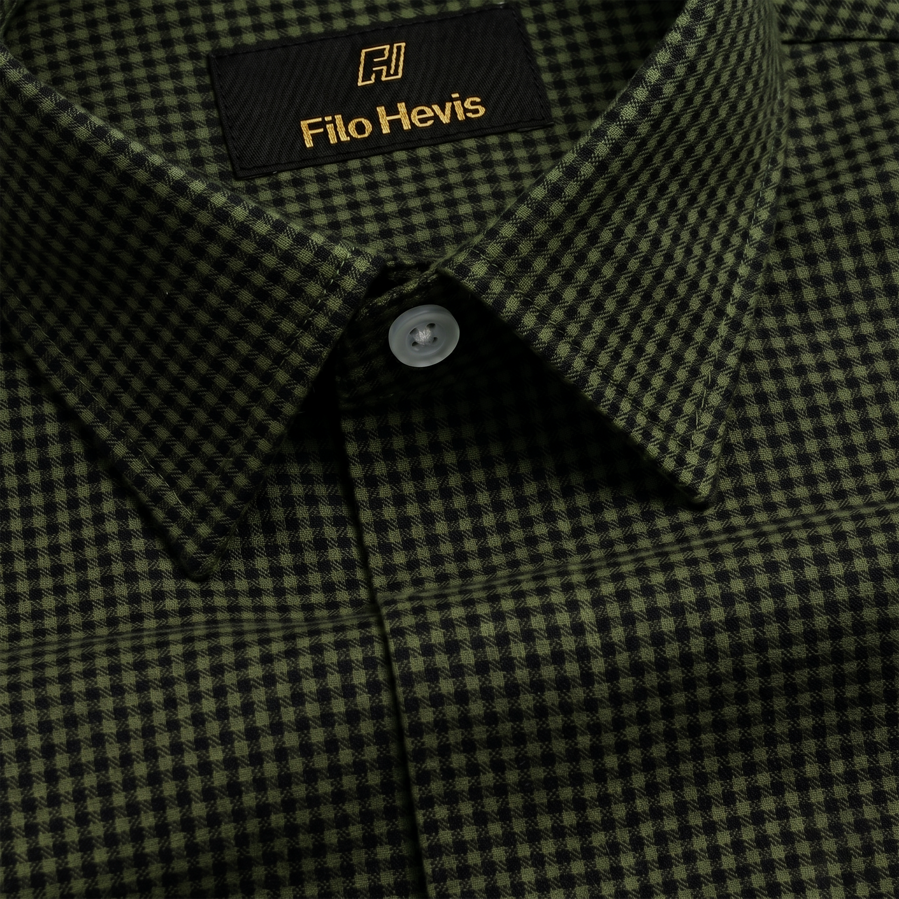 Men's Cotton Check Shirt-Olive-Green, Regular Fit, All-Day Comfort