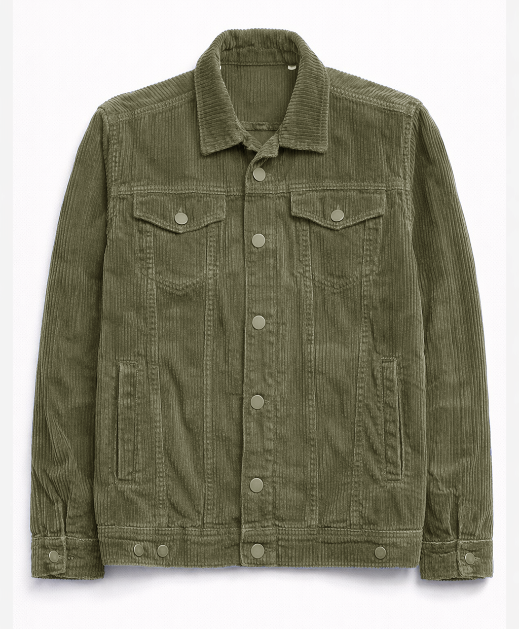 Men’s Olive Green Corduroy Trucker Jacket