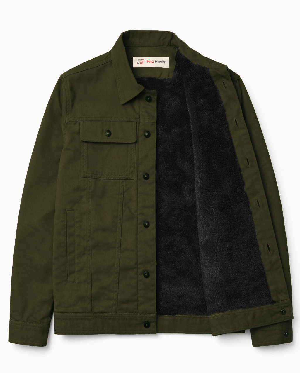 Olive green sherpa jacket