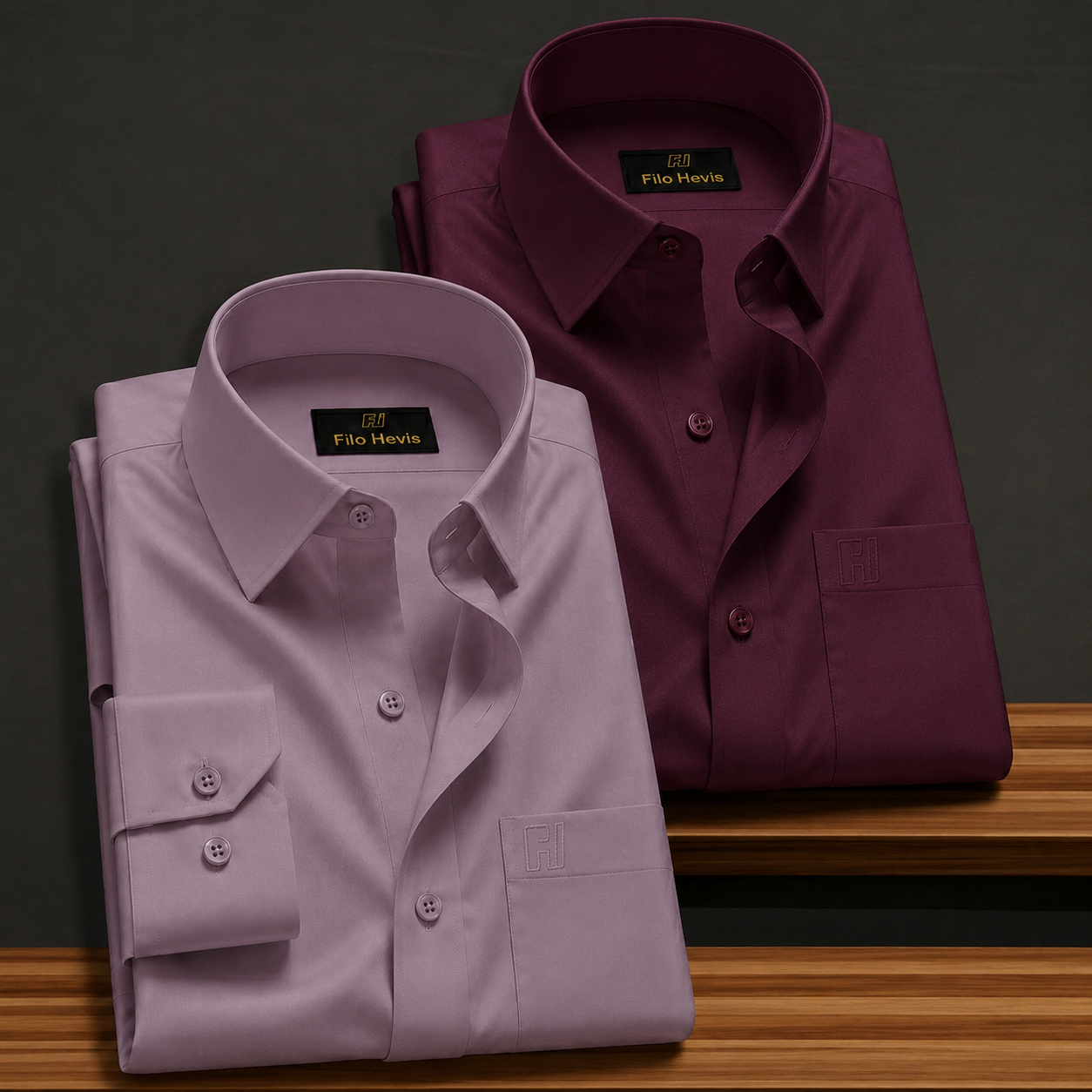 Combo of 2 Formal shirts Wine & Onion Colour My Store
