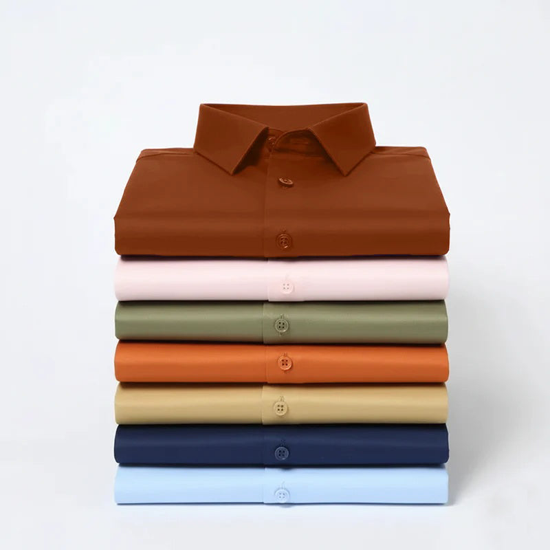 Men's Satin Lycra formal Full Sleeve Shirt Orange