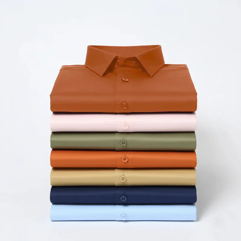 Men’s Satin Lycra Formal Shirt (Imported Fabric)| Orange