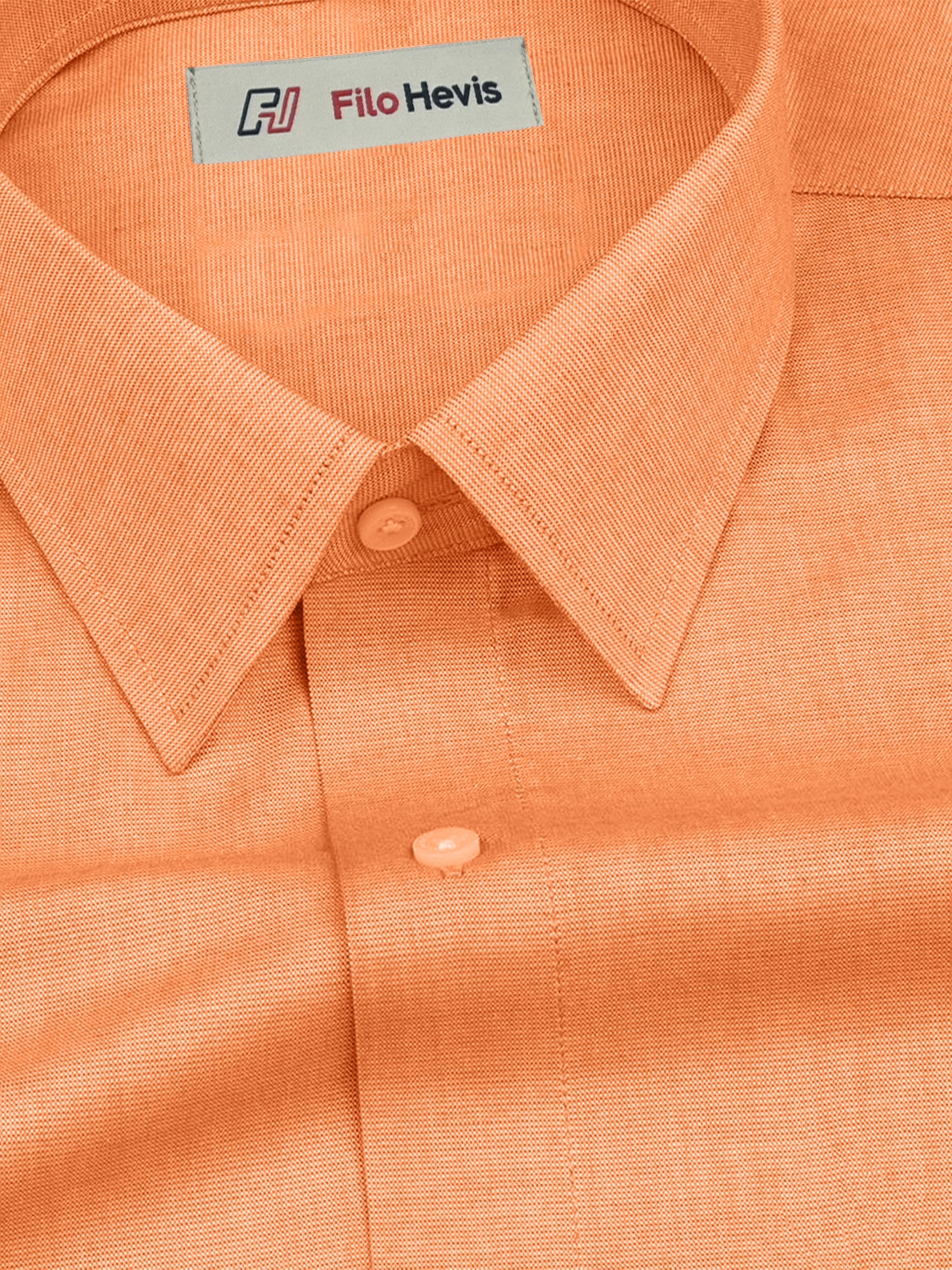 Filafil Fabric Formal Shirt for Men - Regular Fit | Orange Filo Hevis