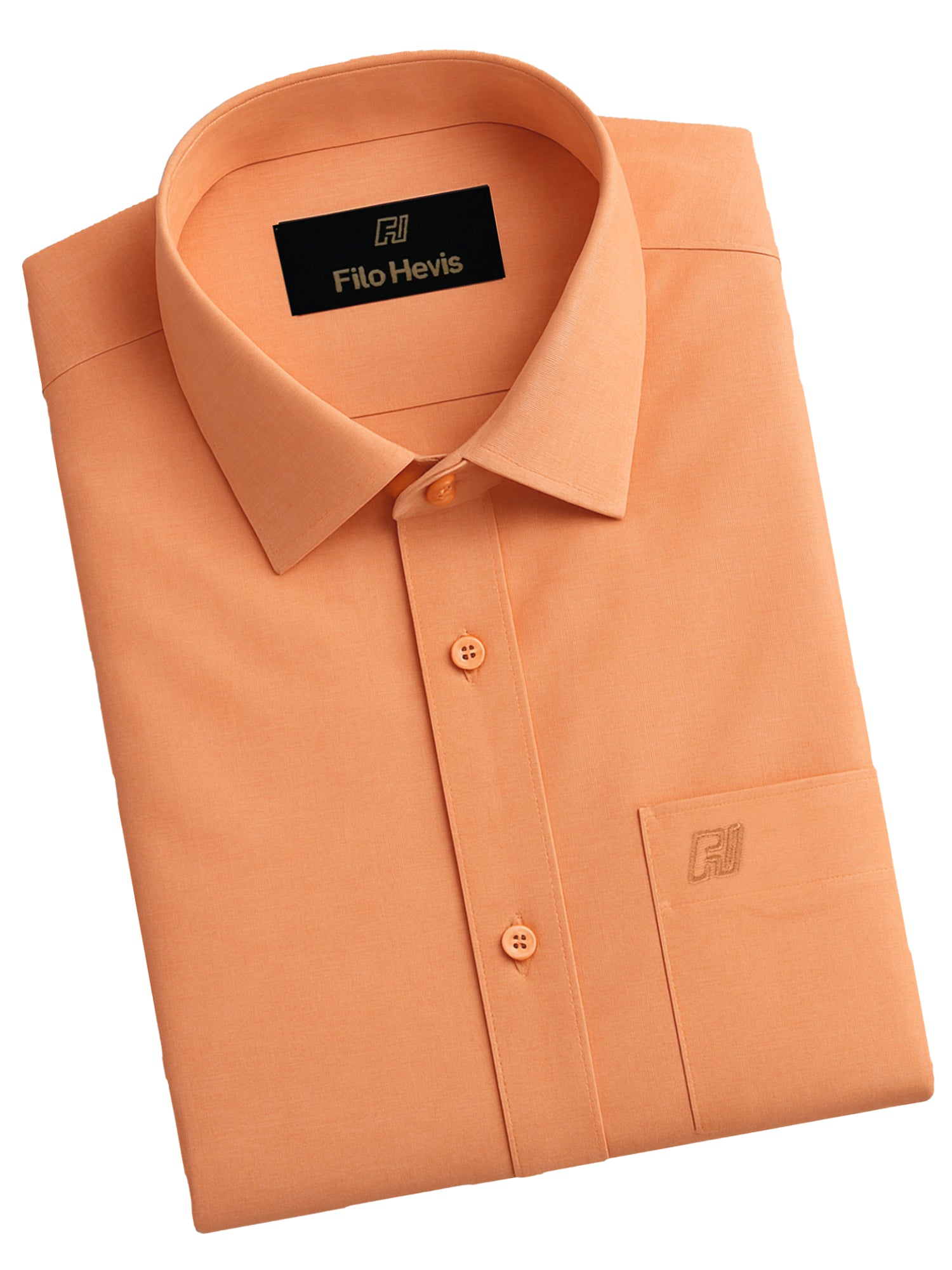 Filafil Fabric Regular Fit Single Pocket Formal Shirt Full Sleeve -Orange