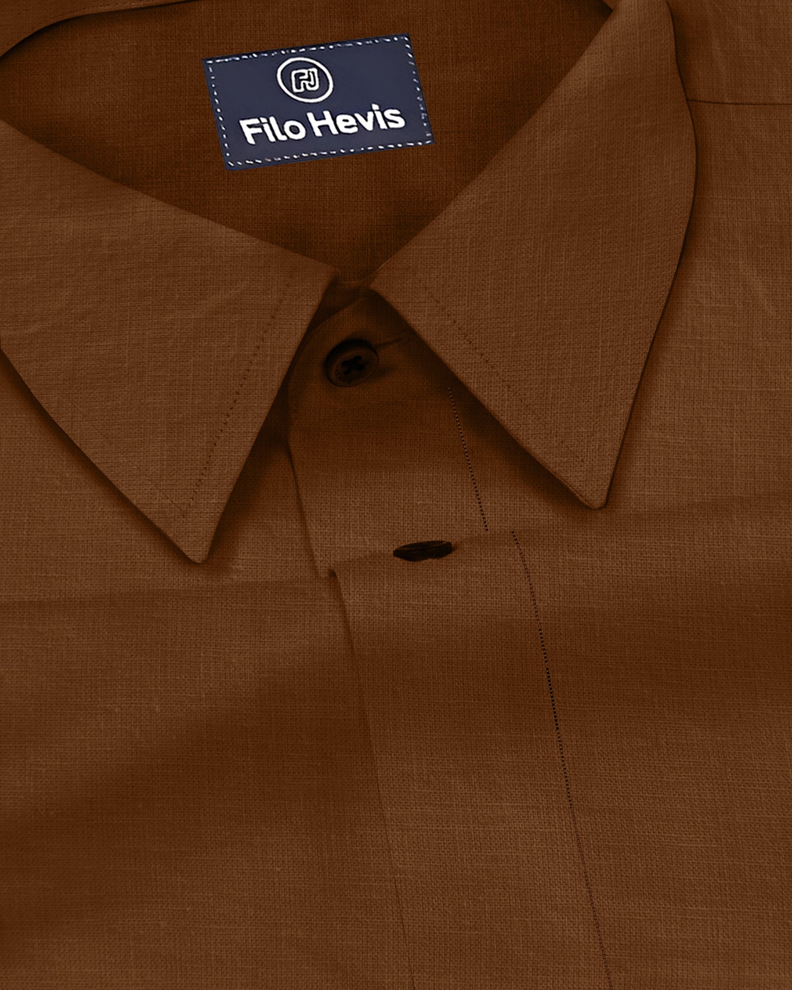 Men's Pure Linen Casual Shirt - Orange