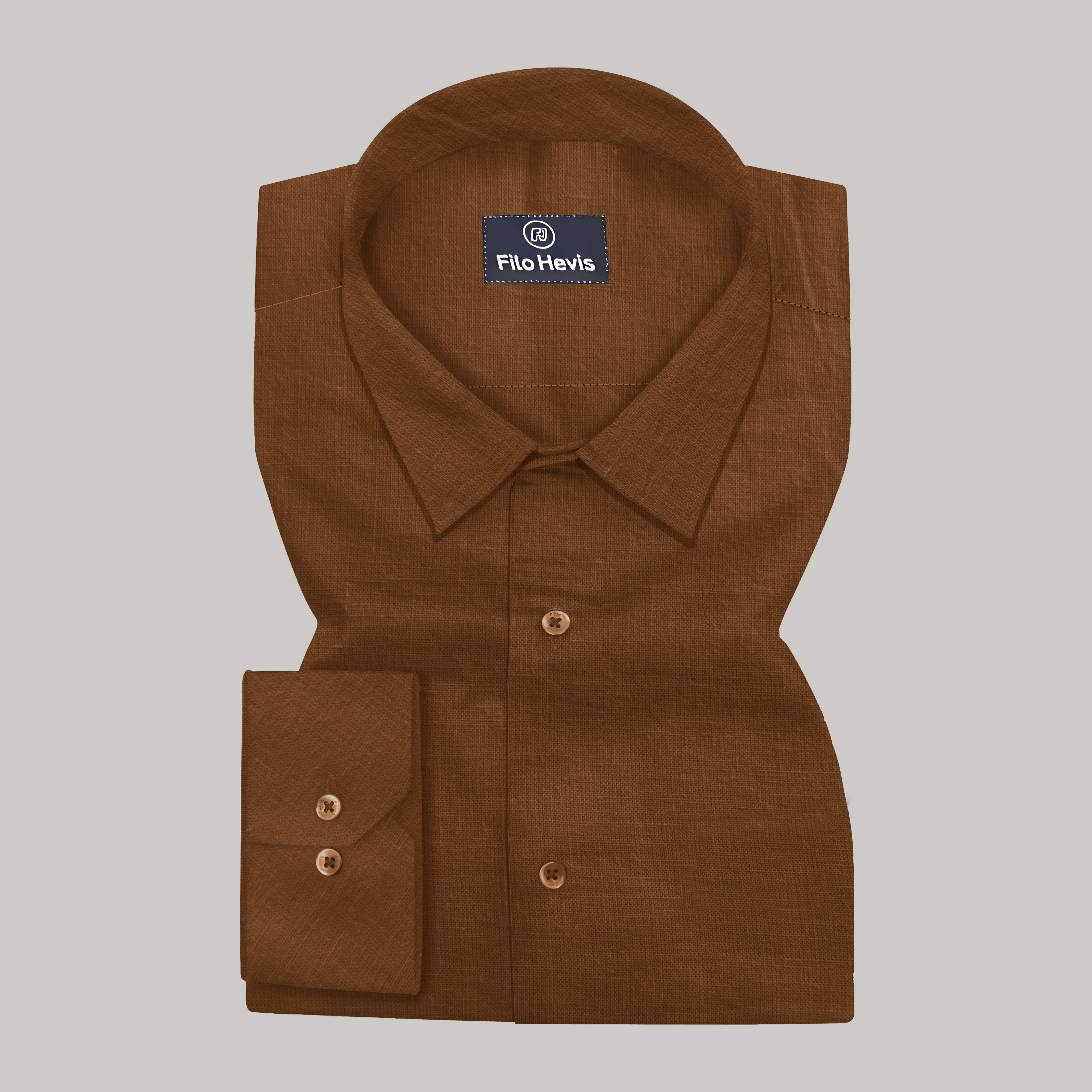 Men's Pure Linen Casual Shirt - Orange