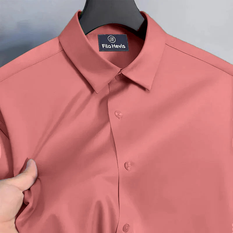 Men's Satin Lycra formal Full Sleeve Shirt Peach