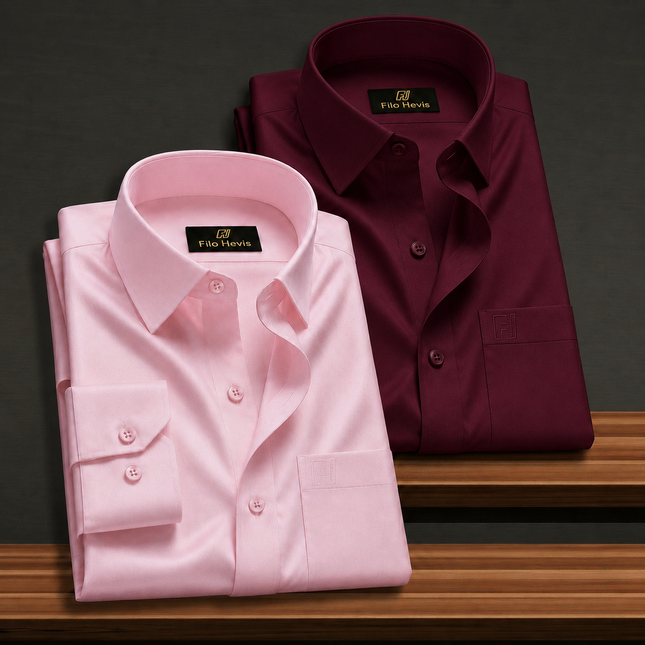 Combo of 2 Formal shirts Light Pink & Maroon Colour My Store