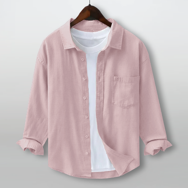FINE LINEN SHIRTS FOR MEN (Full Sleeves)-Pink