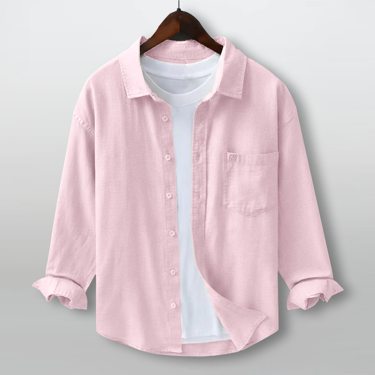 FINE LINEN SHIRTS FOR MEN (Full Sleeves)-Pink