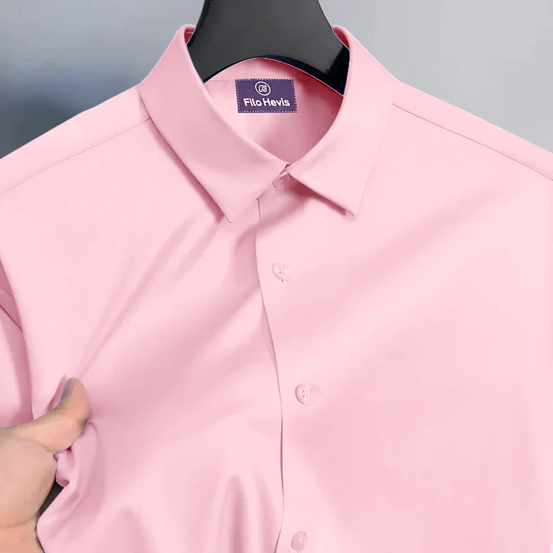 Men's Satin Lycra formal Full Sleeve Shirt Pink
