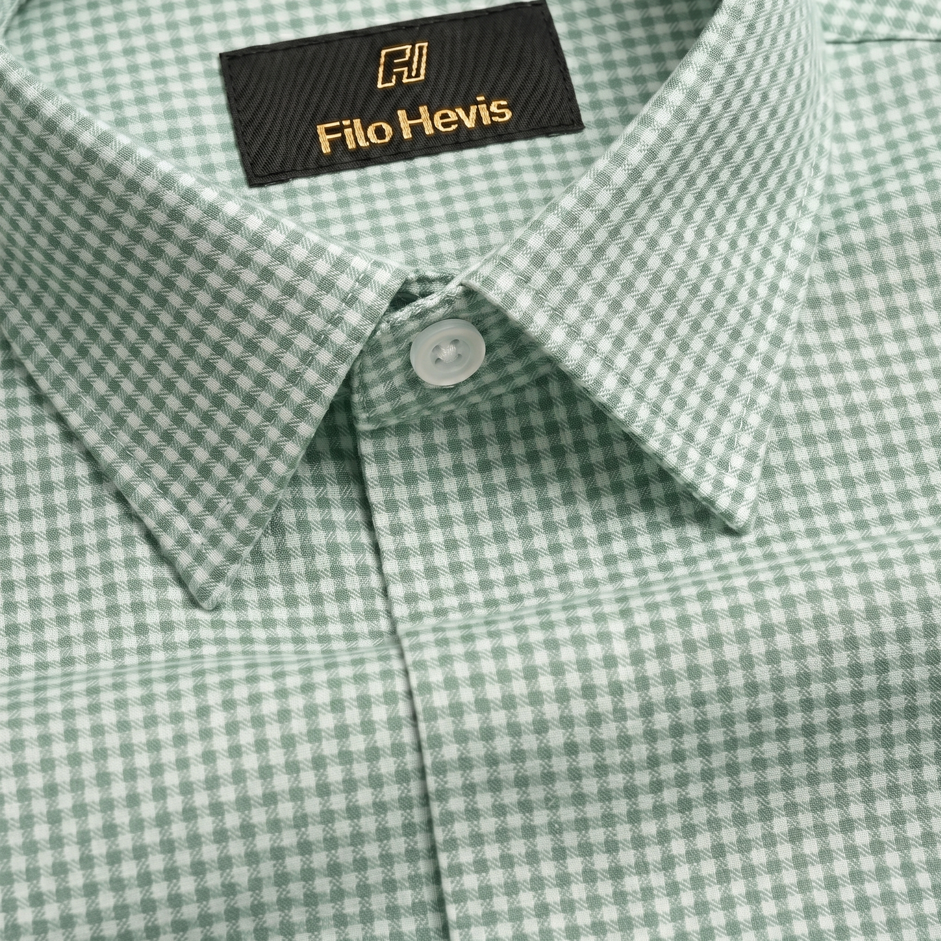 Men's Cotton Check Shirt-Pista-Green, Regular Fit, All-Day Comfort