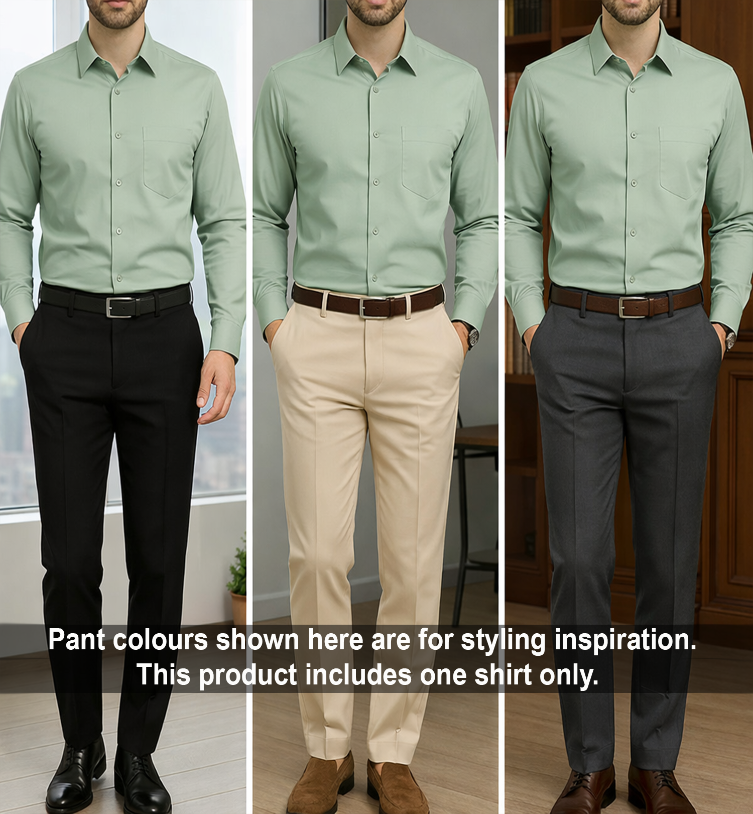 PLATINUM COTTON SATIN FORMAL SHIRT FOR MEN (Single Pocket)-Pista Green