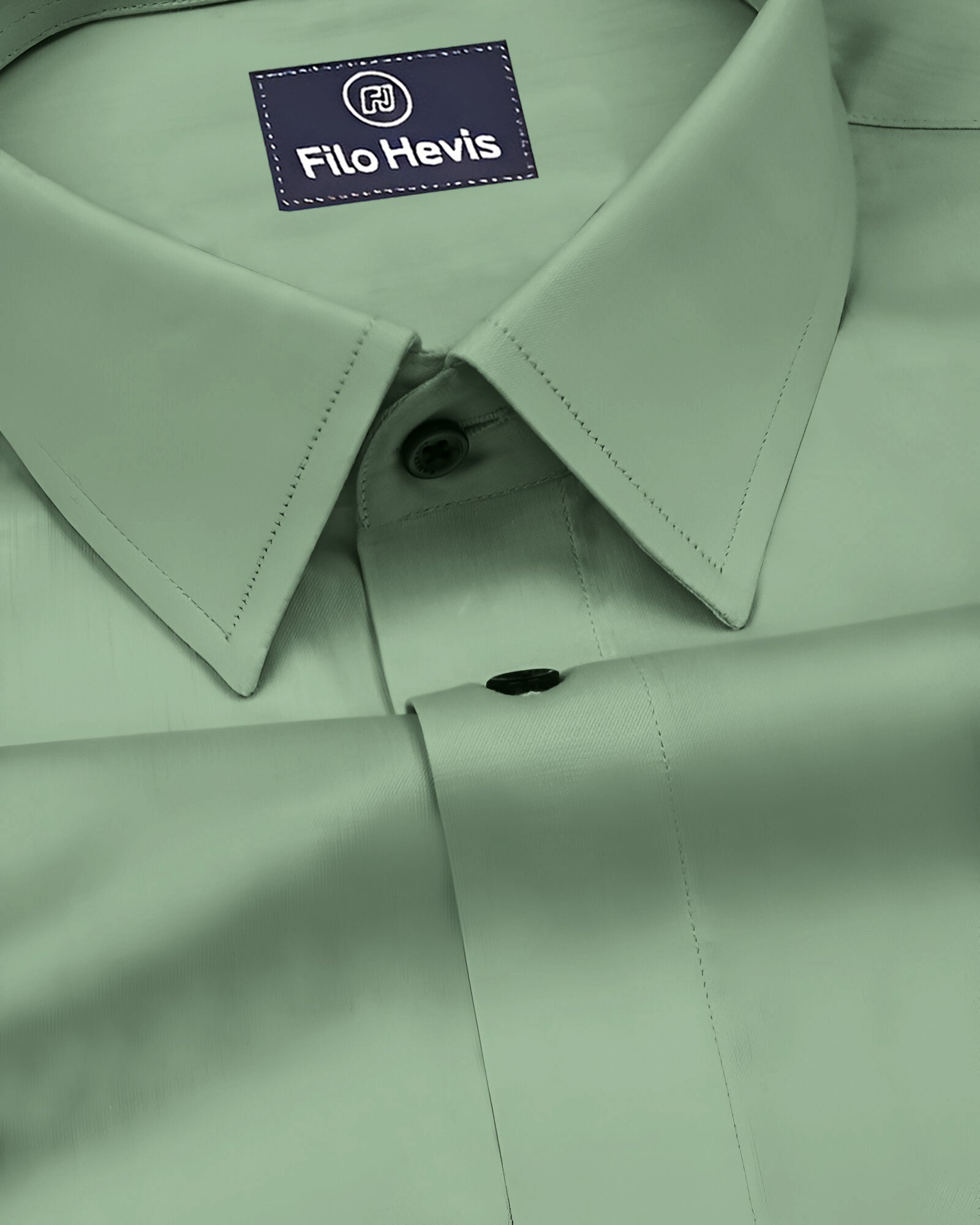 PLATINUM COTTON SATIN FORMAL SHIRT FOR MEN (Single Pocket)-Pista Green