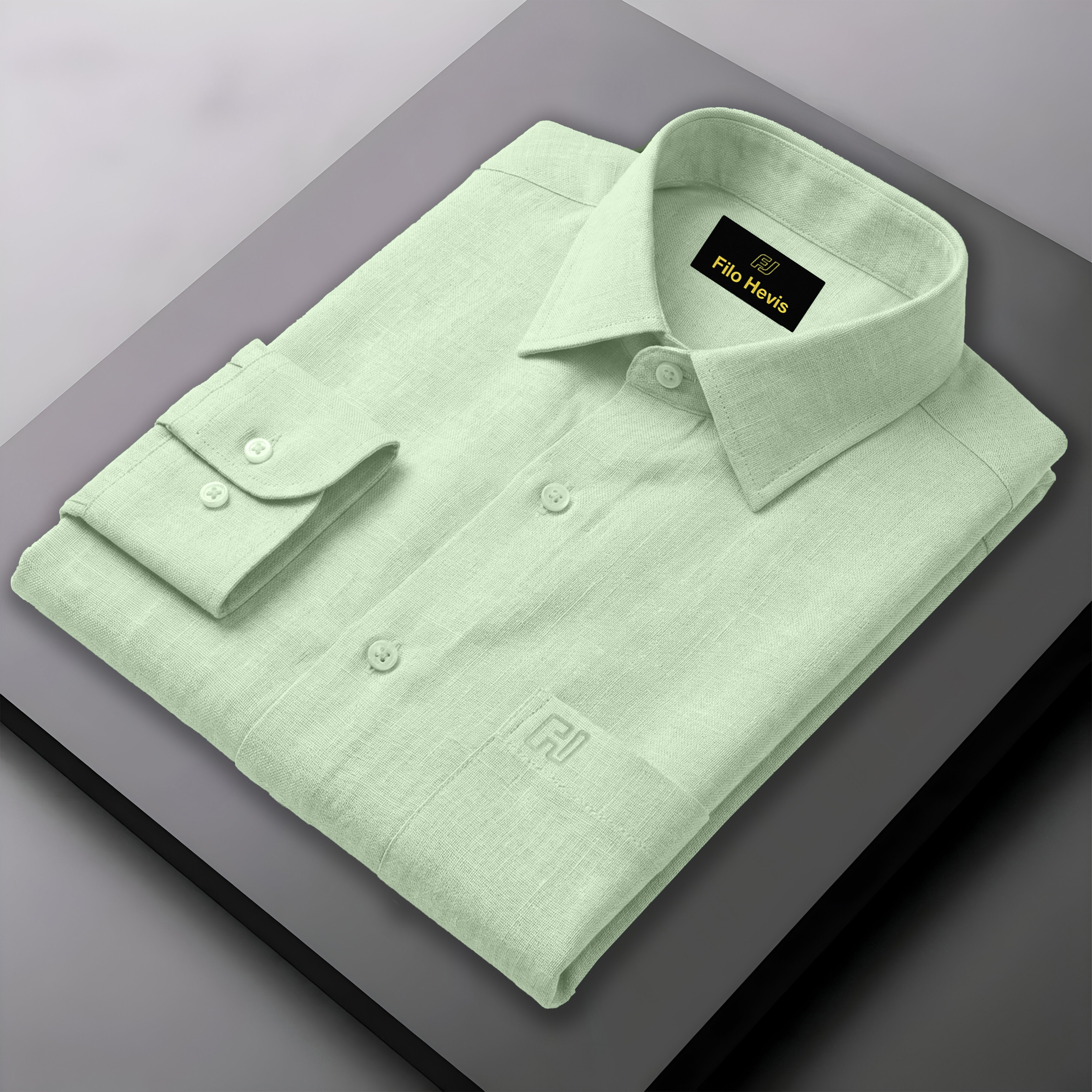 FINE LINEN SHIRTS FOR MEN (Full Sleeves)-Pista Green