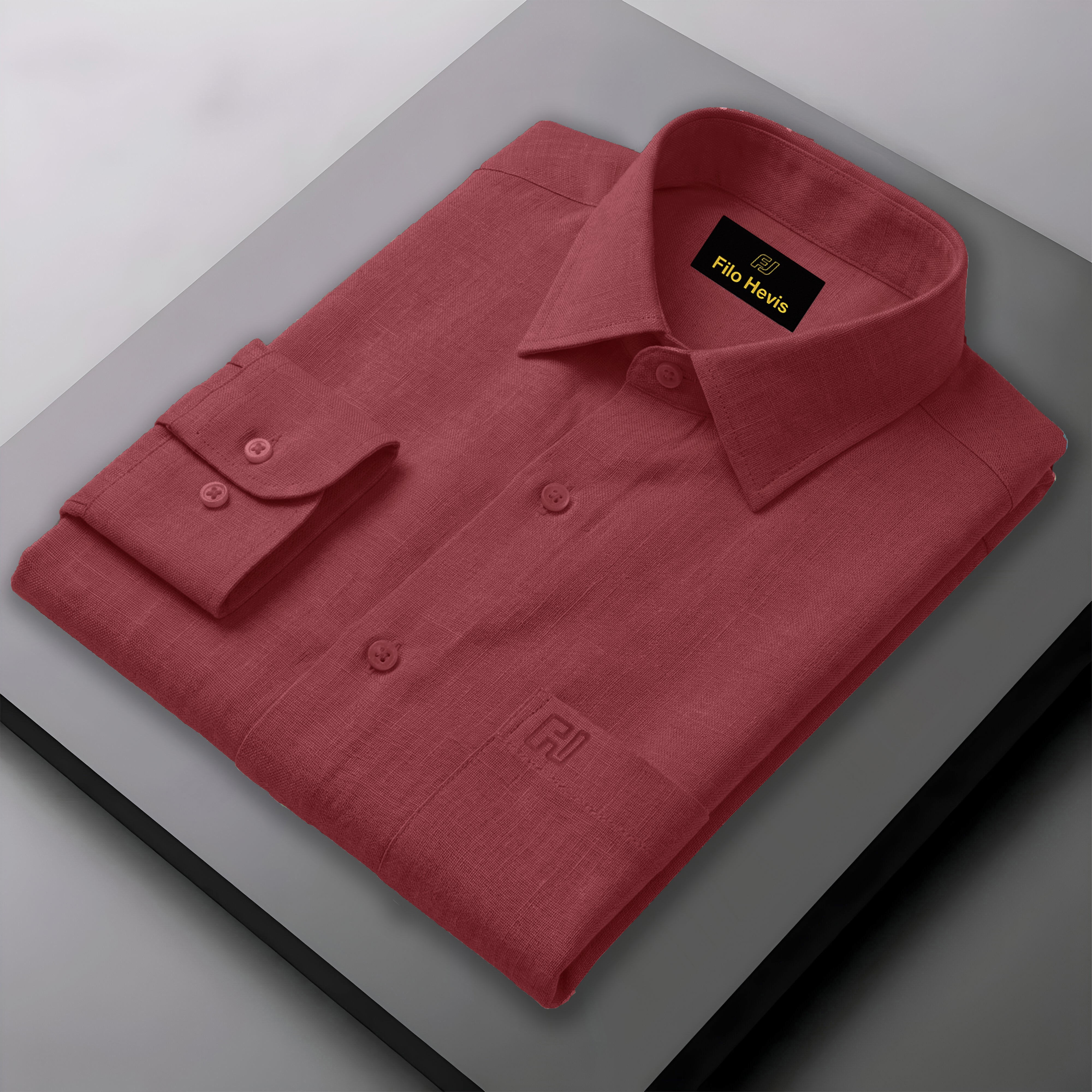 FINE LINEN SHIRTS FOR MEN (Full Sleeves)-Red
