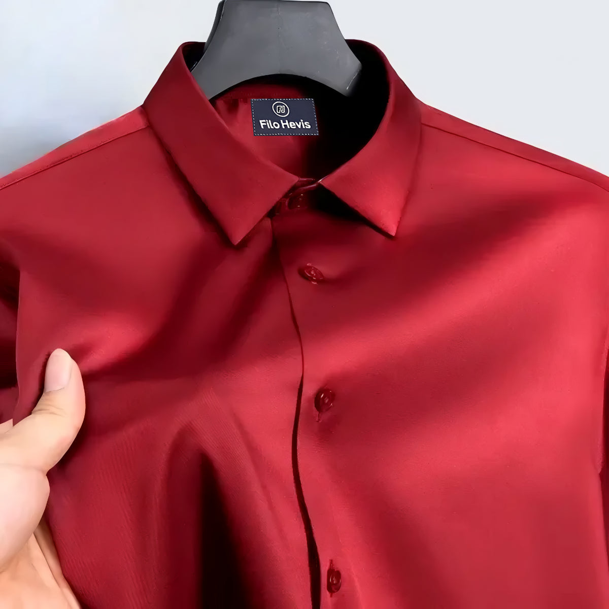 Men's Satin Lycra formal Full Sleeve Shirt Red