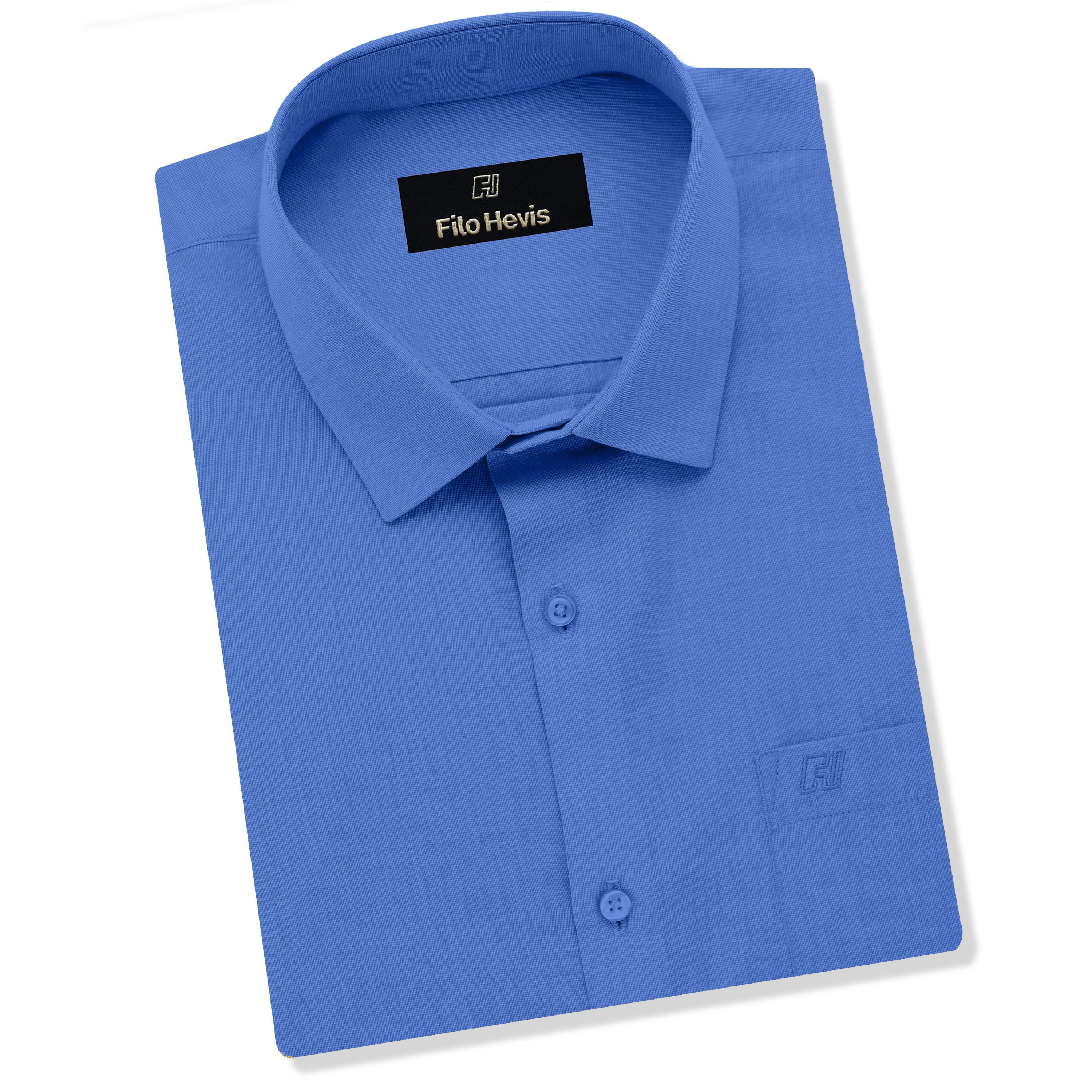 Filafil Fabric Regular Fit Single Pocket Formal Shirt Full Sleeve - Royal Blue