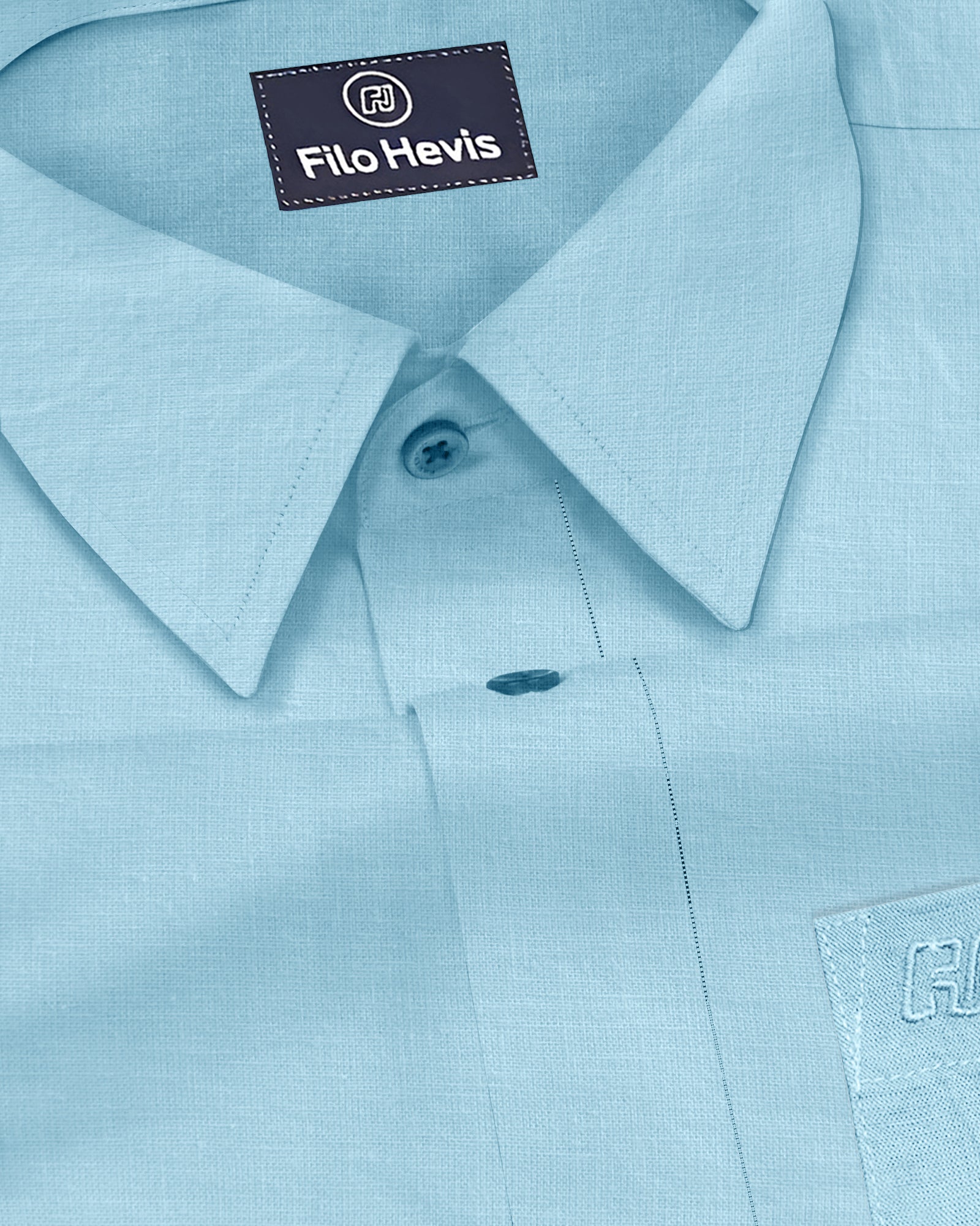 Men's Pure Linen Casual Shirt - Sky