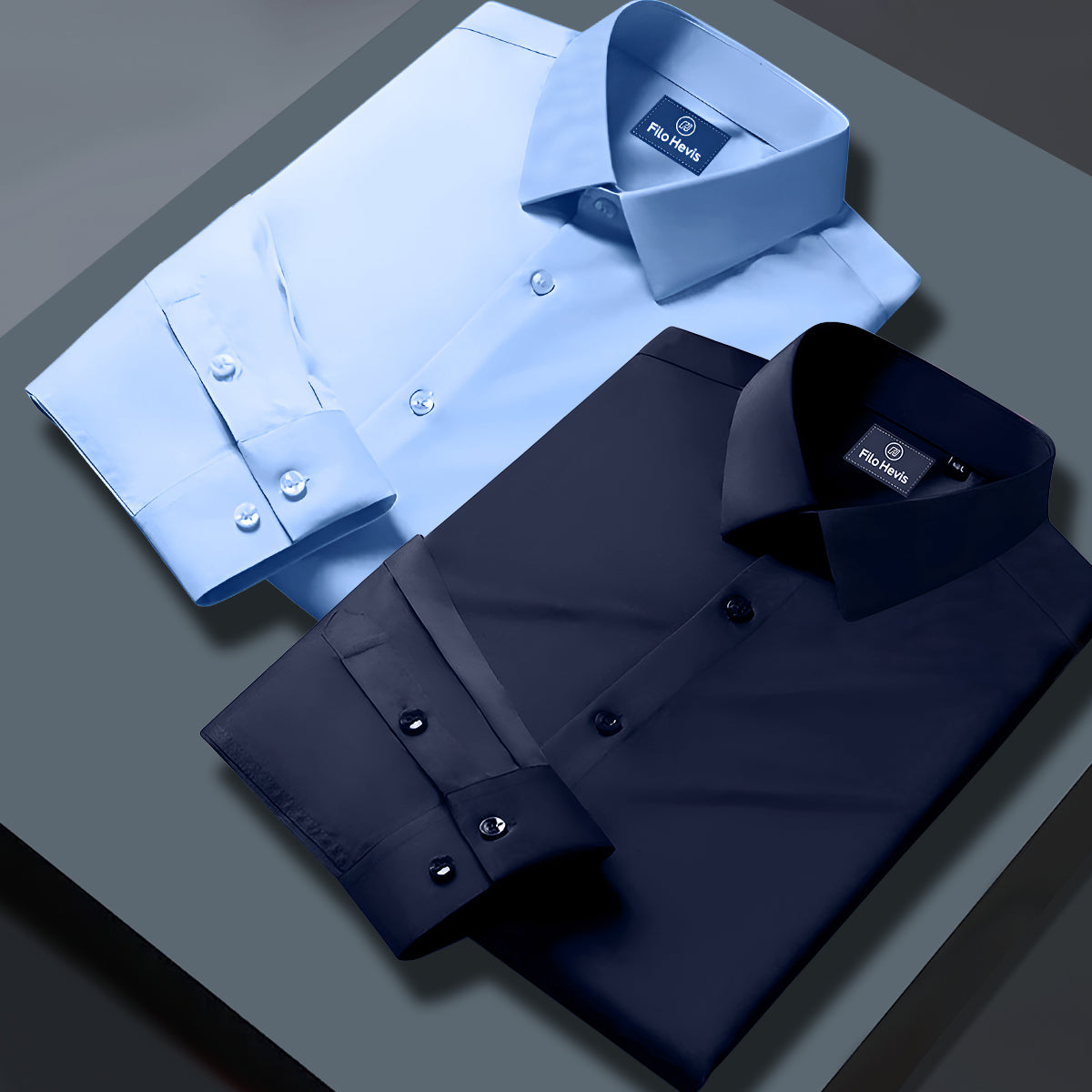 Combo of 2 Formal shirts Sky Blue & Navy Blue Colour