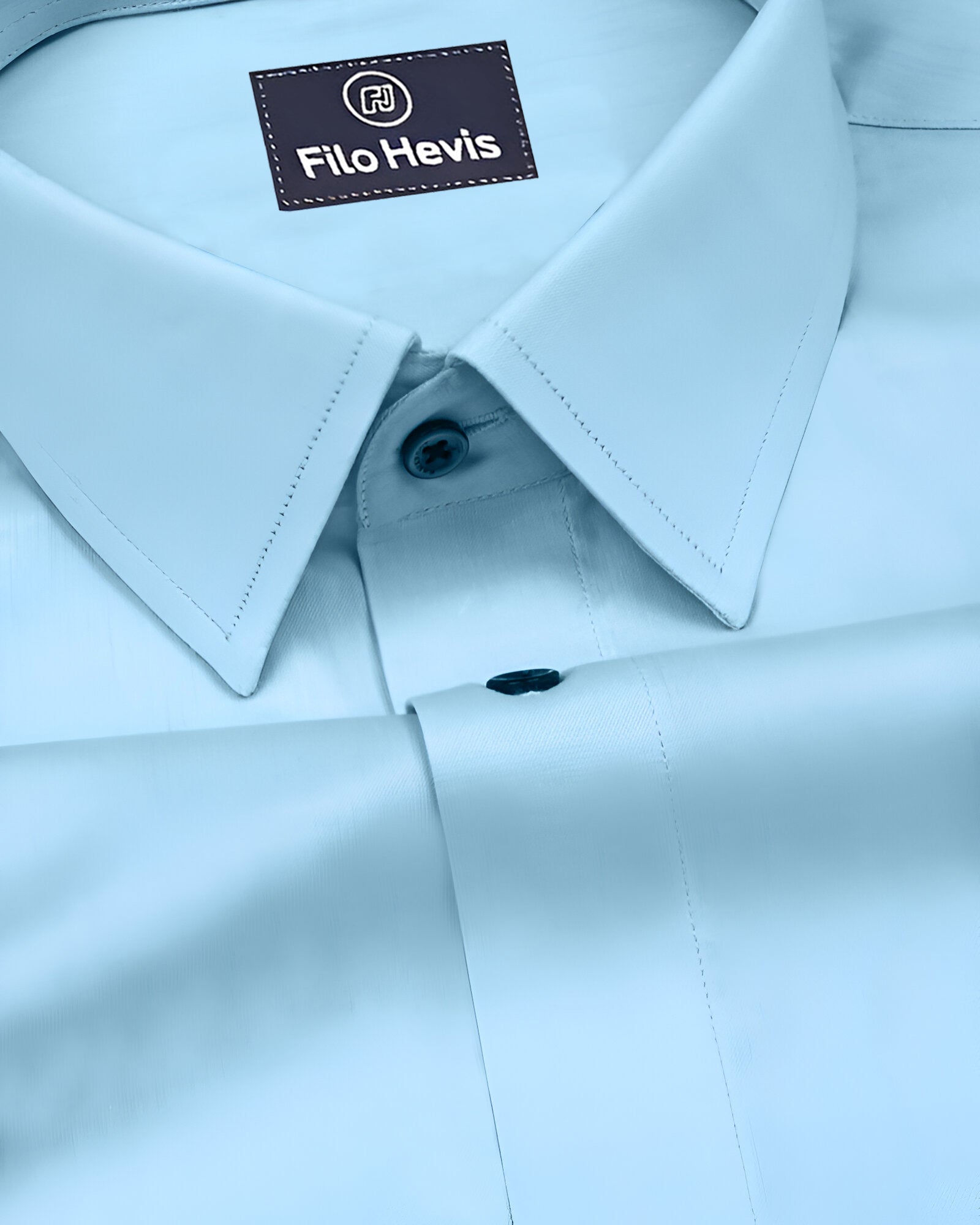 PLATINUM COTTON SATIN FORMAL SHIRT FOR MEN (Single Pocket)-Sky Blue