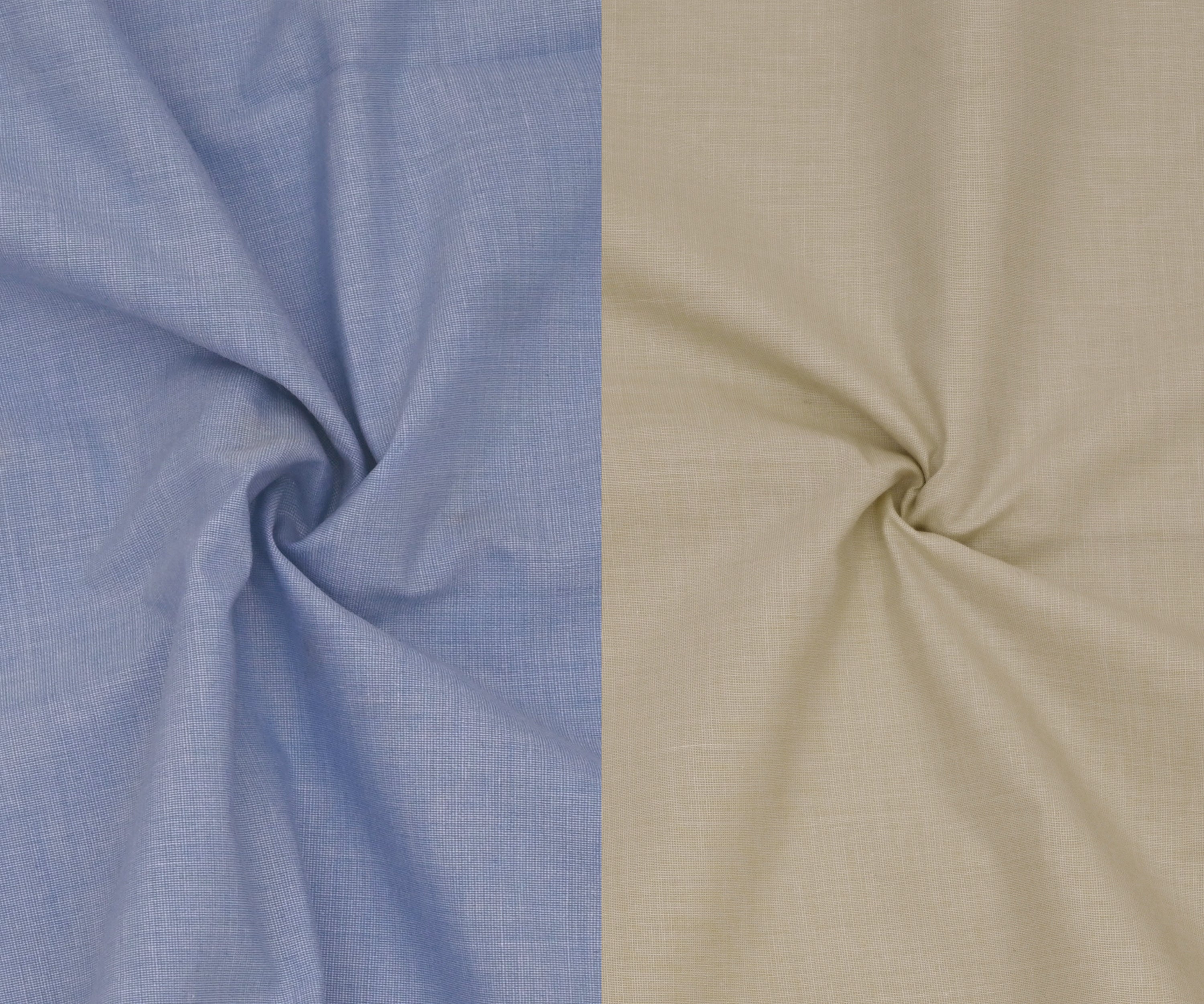 Combo of 2 Filafil Fabric Regular Fit Formal Shirts – Sky & Cream (Single Pocket)