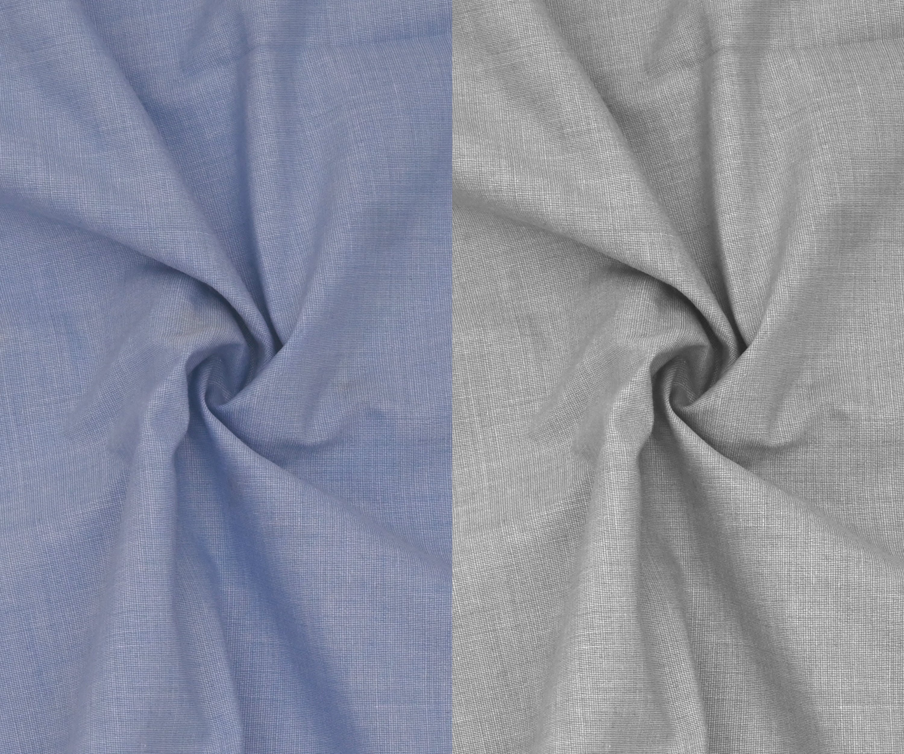 Combo of 2 Filafil Fabric Regular Fit Formal Shirts – Sky & Grey (Single Pocket)