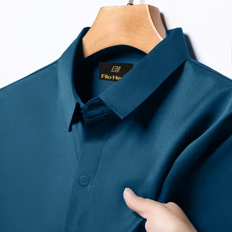 Japanese Lycra Stretch Formal Shirt for Men | Teal Blue