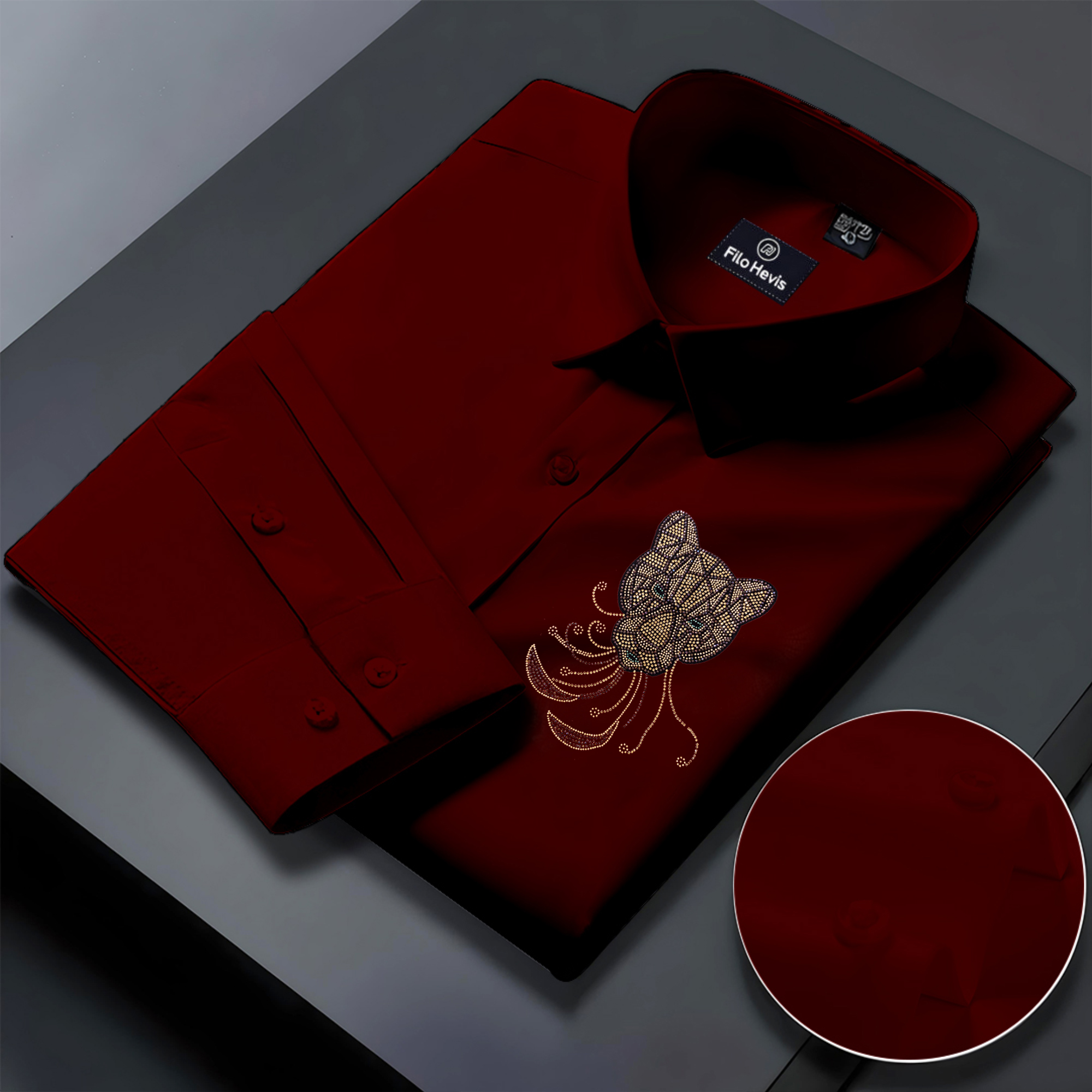 PARTY SHIRTS FOR MEN | PREMIUM SHIRTS | CLUB SHIRTS Tiger Embroidery-M