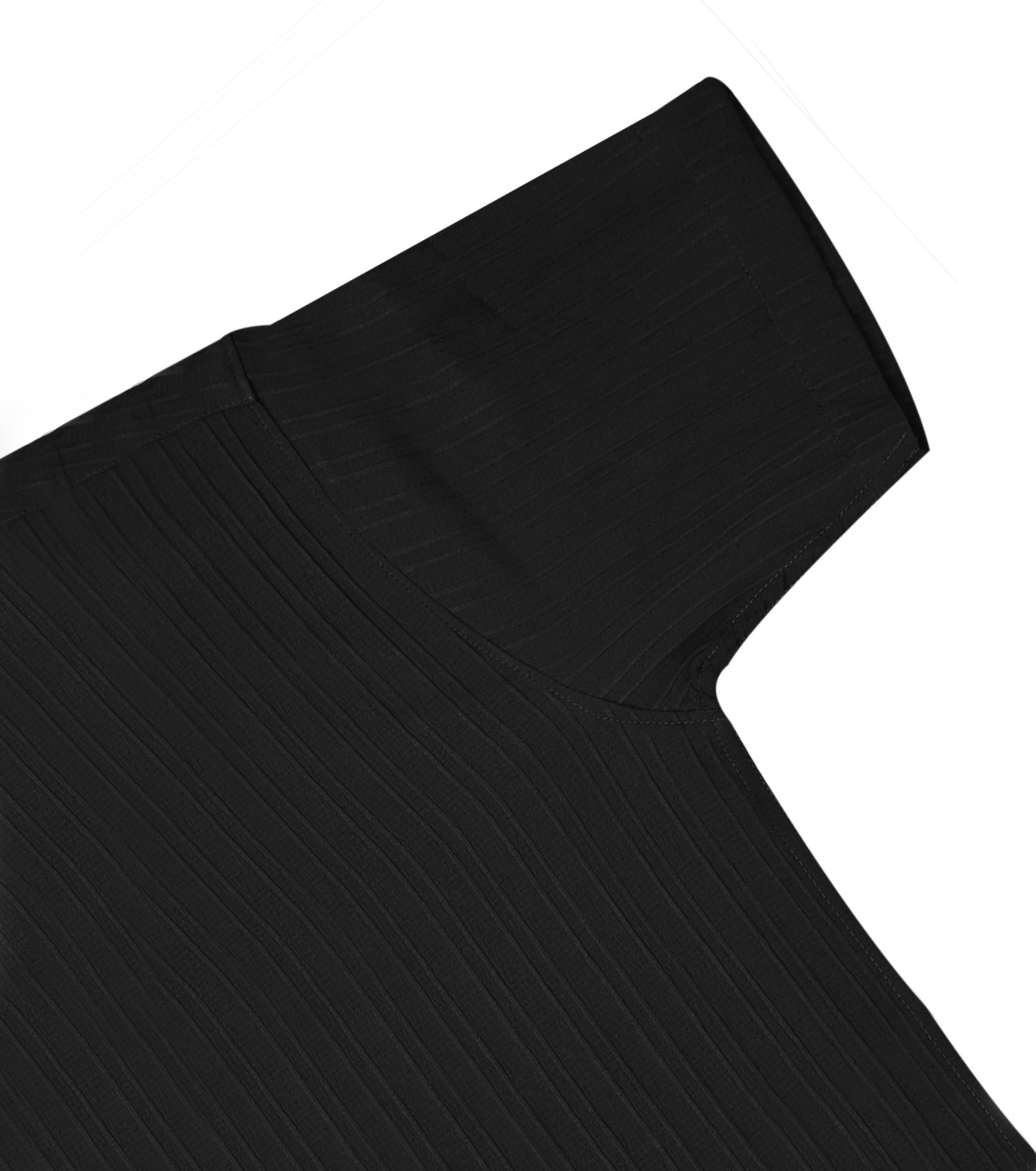 Men’s Textured Popcorn Half Sleeve Casual Shirt – Black