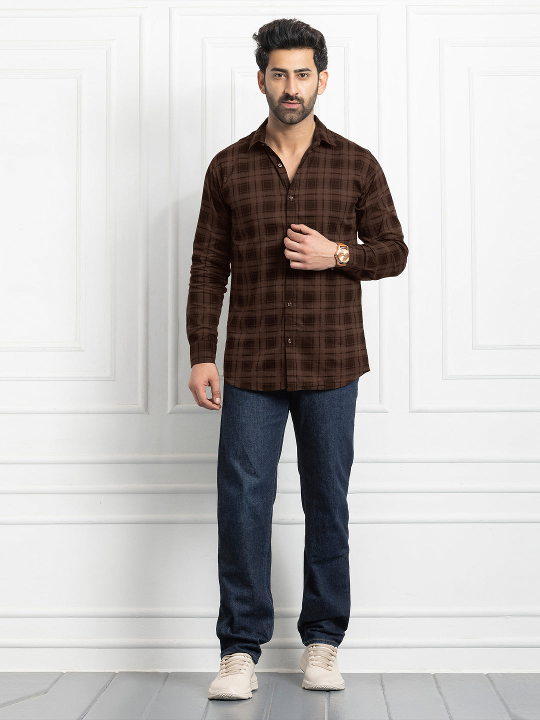 Brown Check Shirt