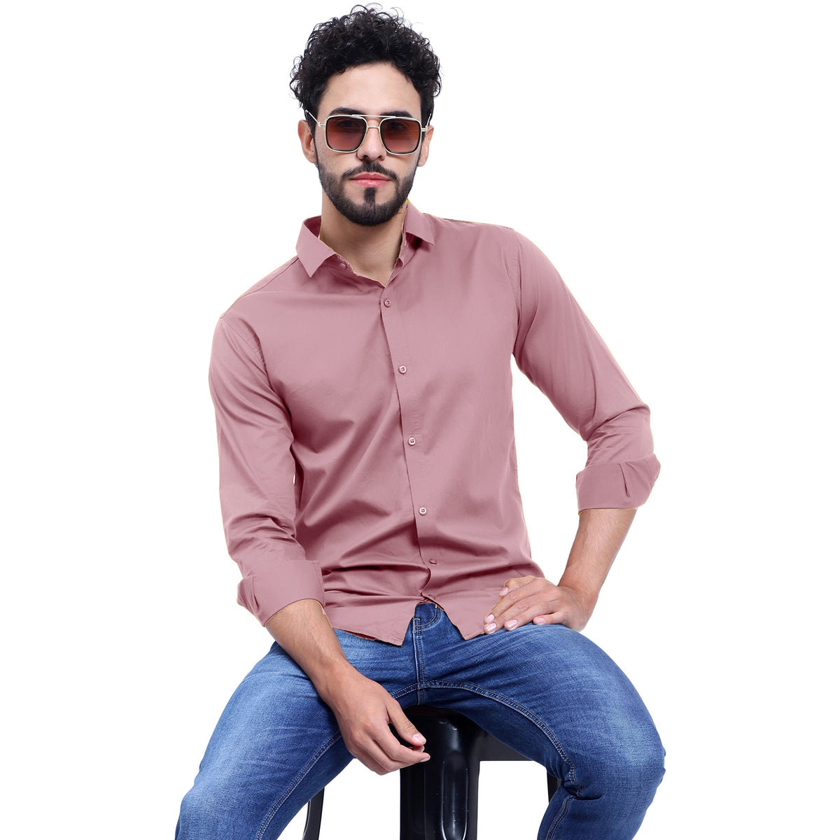 MENS FORMAL REGULAR FIT FULL SLEEVE SHIRT PINK