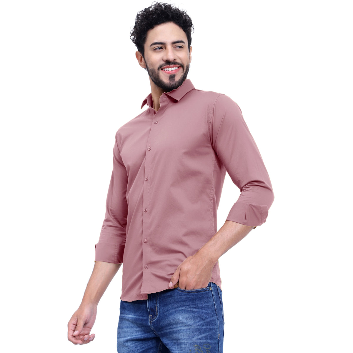 MENS FORMAL REGULAR FIT FULL SLEEVE SHIRT PINK