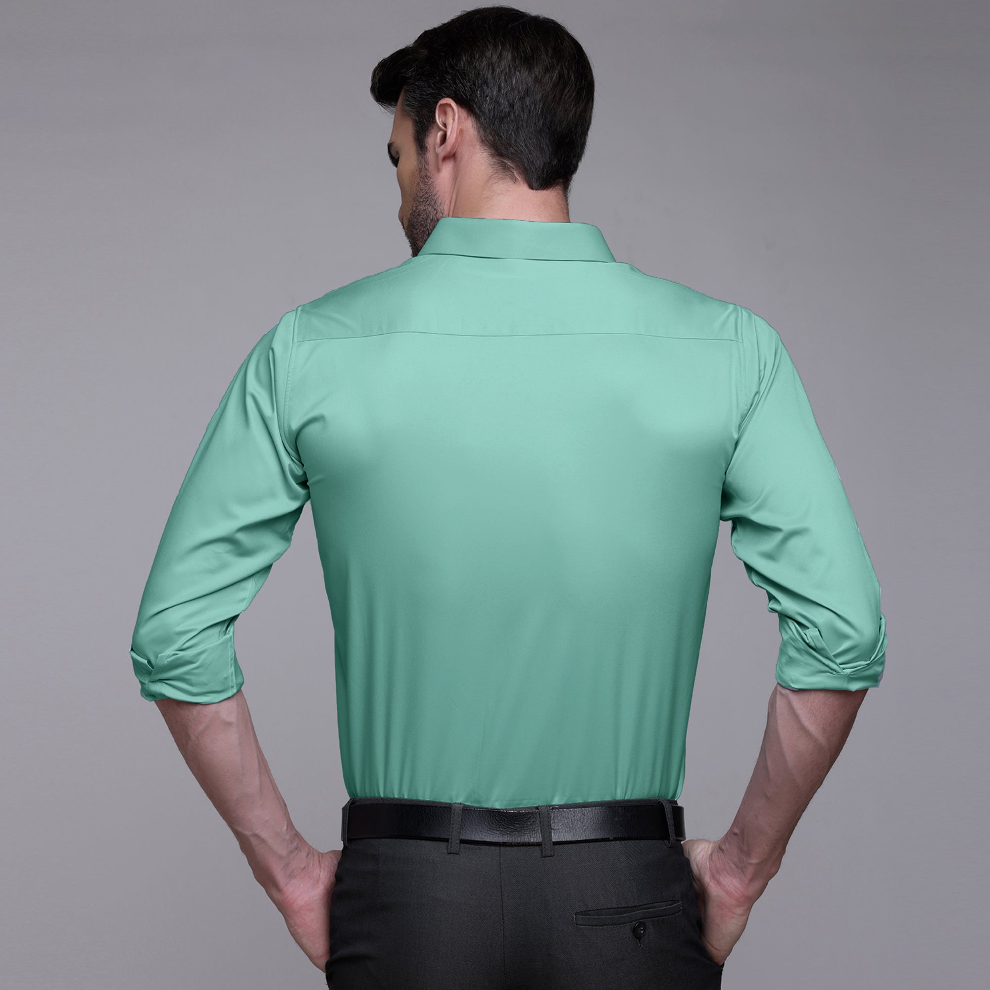 PREMIUM SATIN SHIRT | FORMAL SHIRT FOR MEN | LUXURIOUS SATIN LYCRA PARTY WEAR-Sea Green Shirt