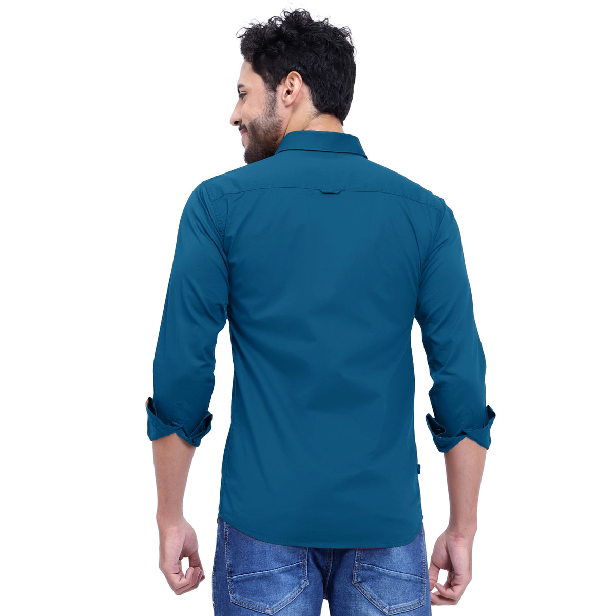 MENS FORMAL REGULAR FIT FULL SLEEVE SHIRT TEAL BLUE