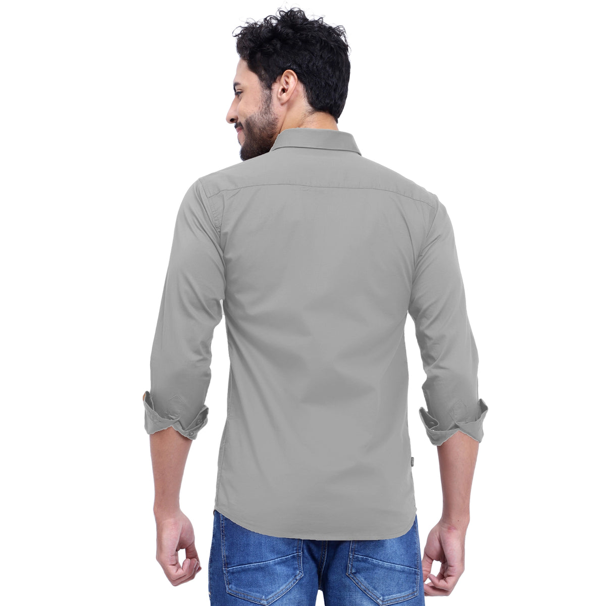 MENS FORMAL REGULAR FIT FULL SLEEVE SHIRT LIGHT GREY