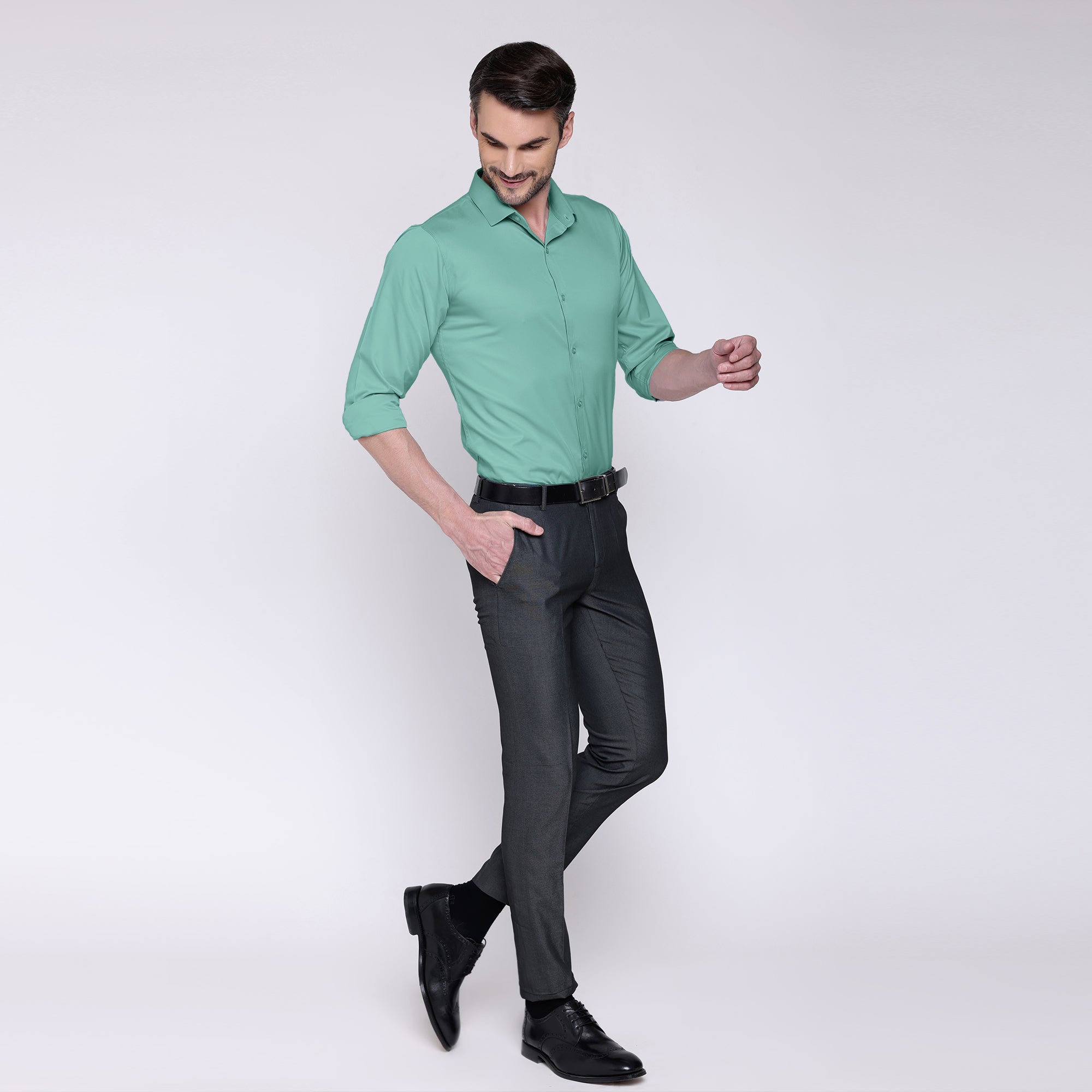 PREMIUM SATIN SHIRT | FORMAL SHIRT FOR MEN | LUXURIOUS SATIN LYCRA PARTY WEAR-Sea Green Shirt