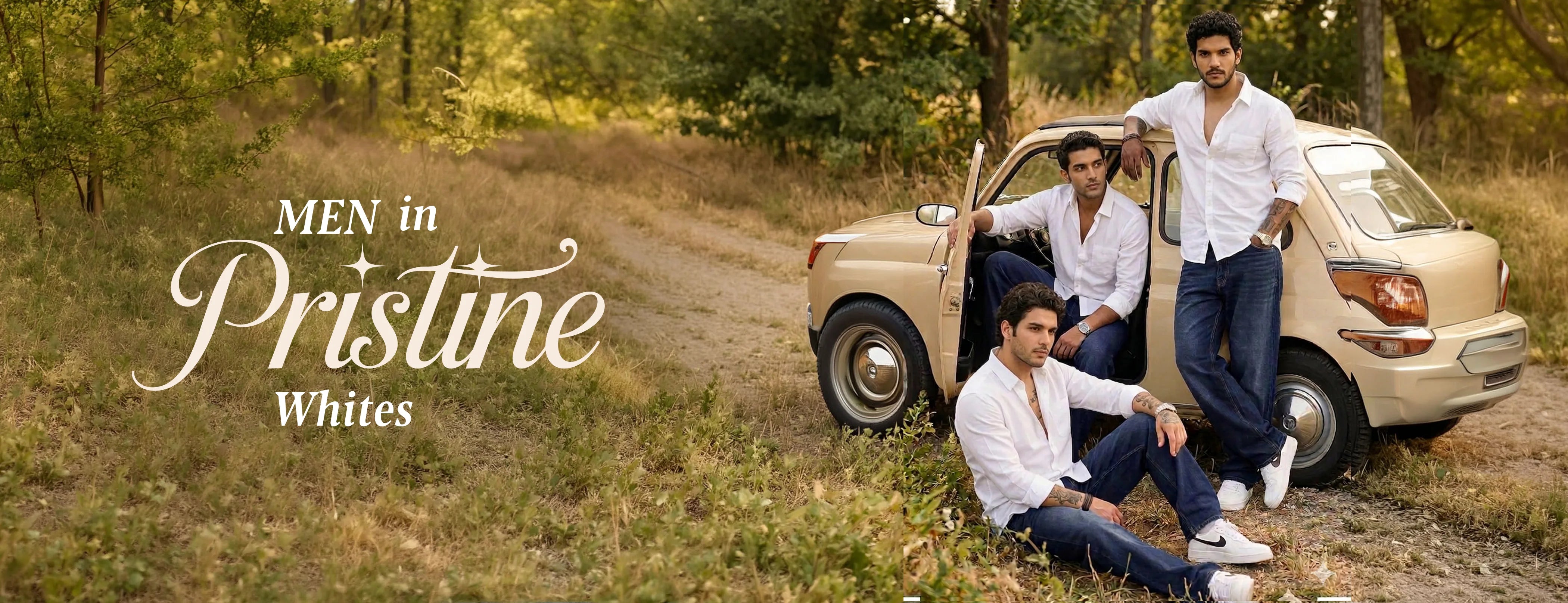 Pristine white shirts for men