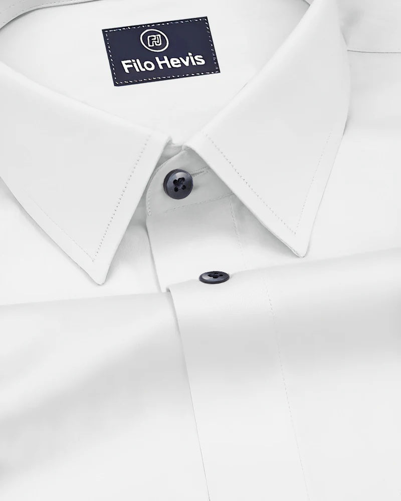 PLATINUM COTTON SATIN FORMAL SHIRT FOR MEN (Single Pocket)-White