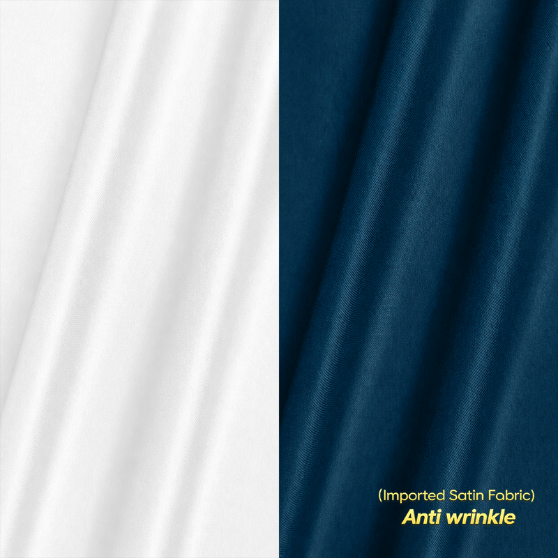 Combo of 2 Anti Wrinkle Imported Satin formal Shirt White & Teal Blue My Store