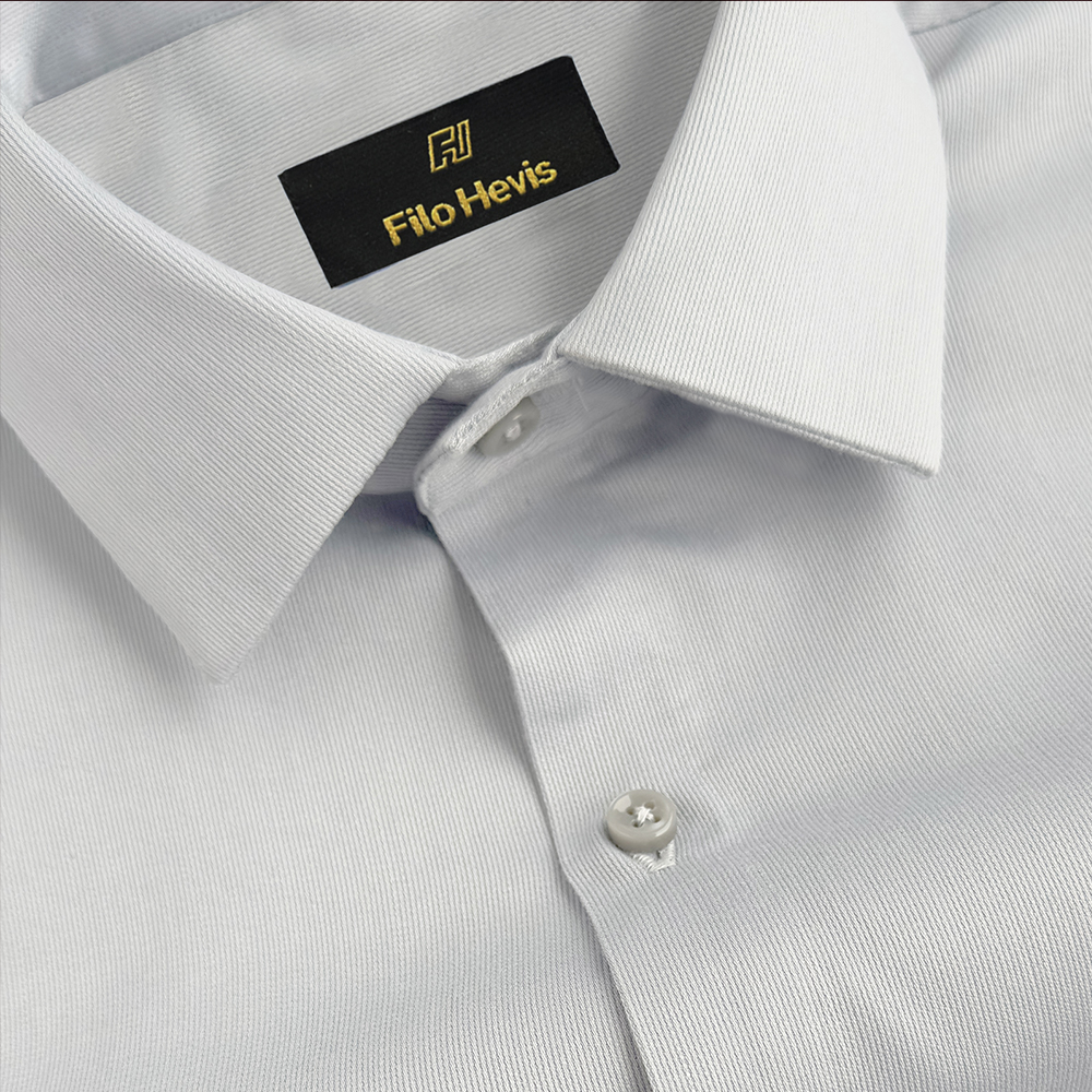 Hycross Self Structured Lycra Formal Shirt- White