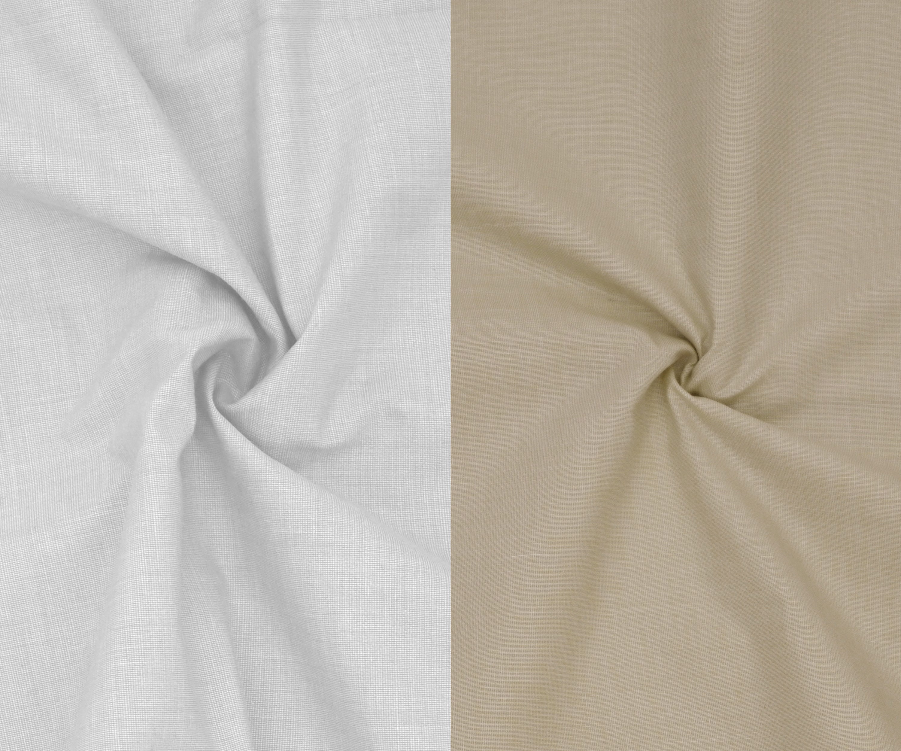 Combo of 2 Filafil Fabric Regular Fit Formal Shirts – White & Cream (Single Pocket)