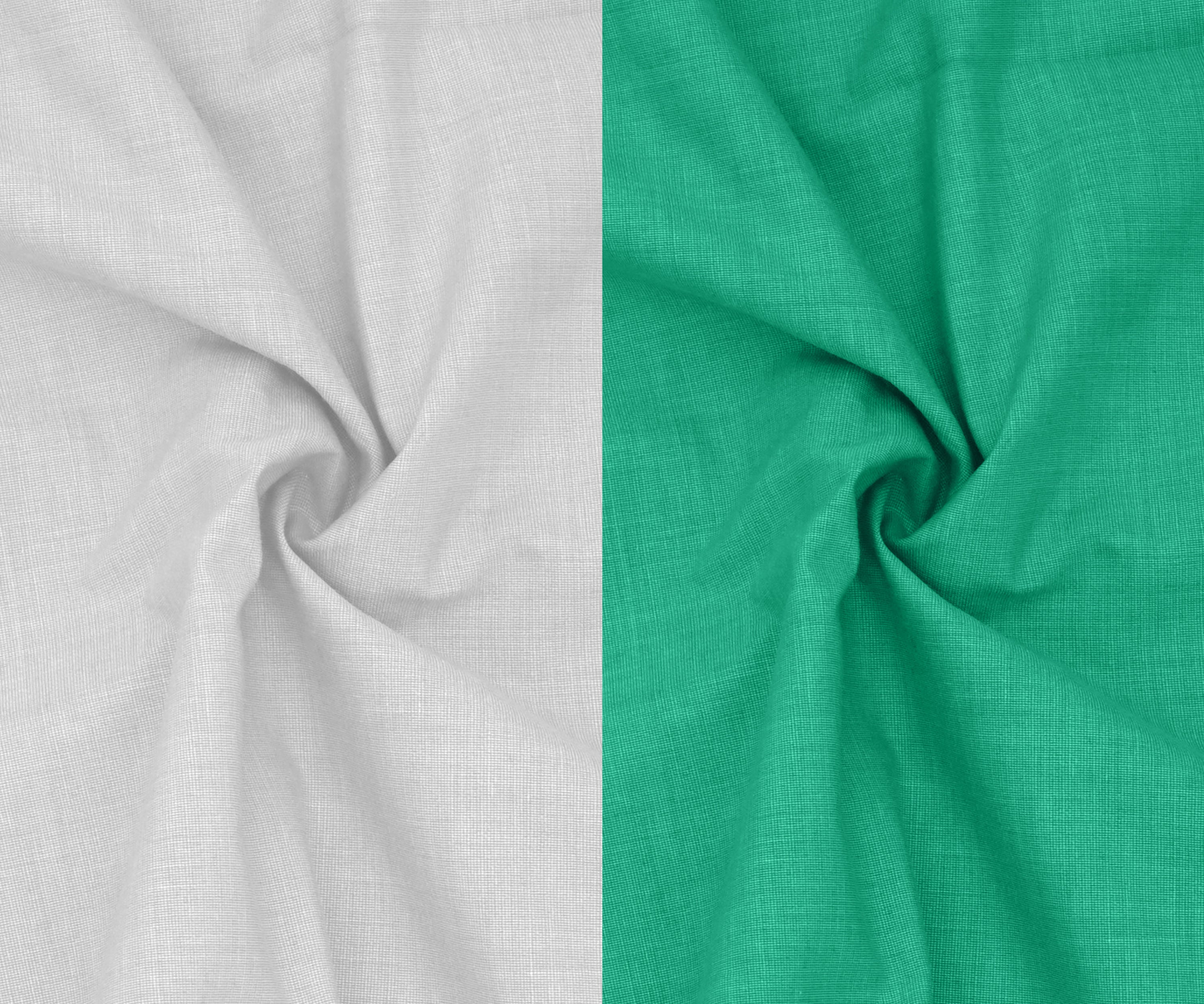 Combo of 2 Filafil Fabric Regular Fit Formal Shirts – White & Green (Single Pocket)