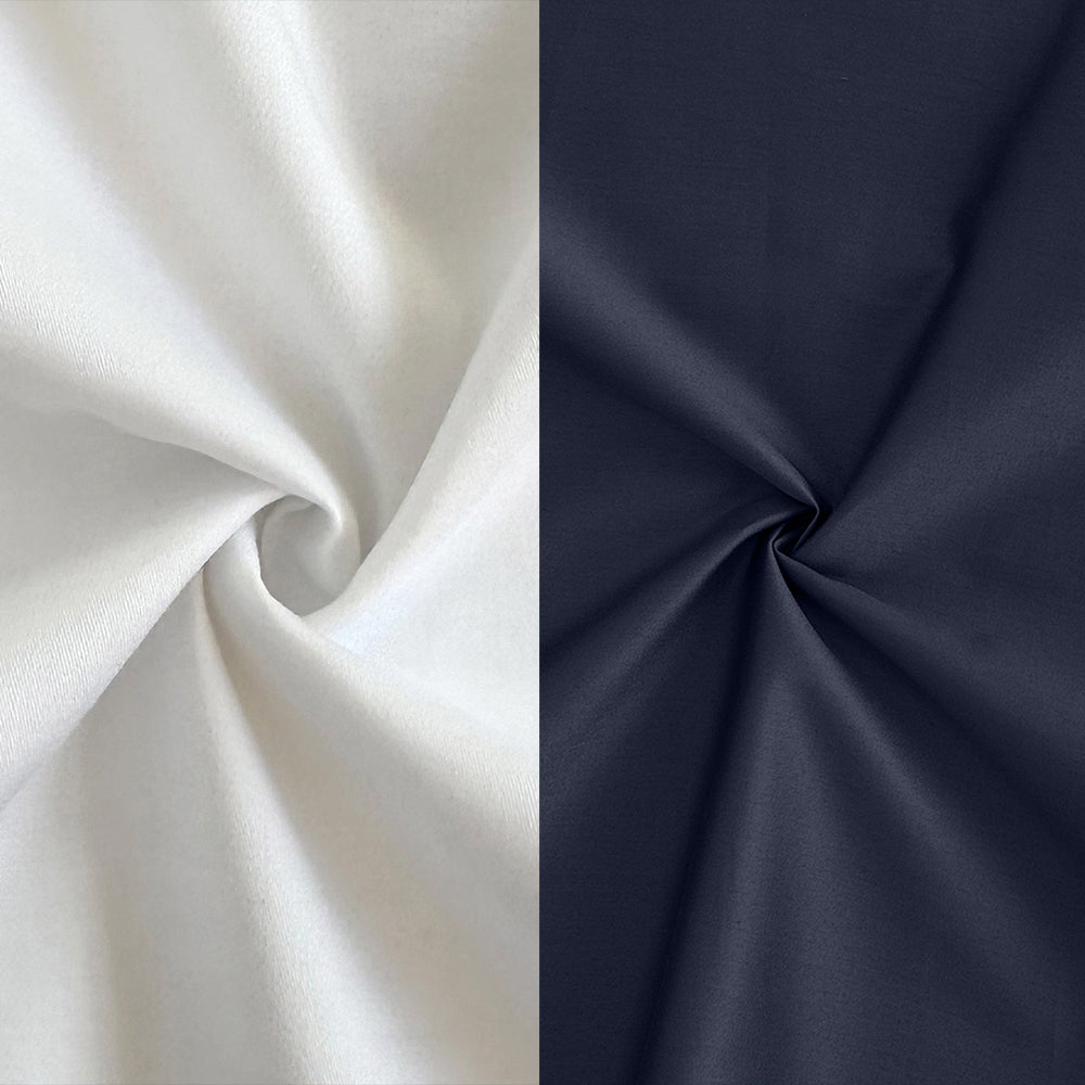 Combo of 2 Premium Cotton Formal Shirts – White & Navy Blue | Single Pocket | Smart Fit