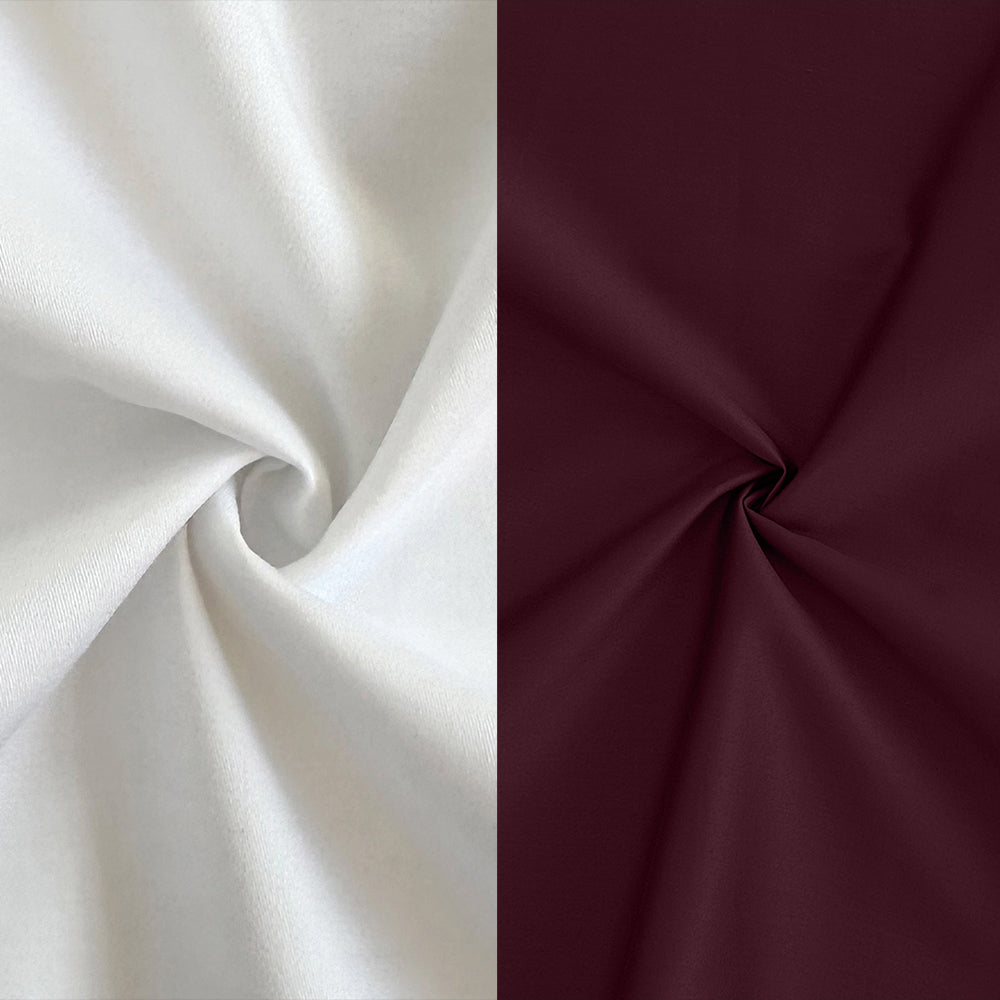 Combo of 2 Premium Cotton Formal Shirts – White & Wine | Single Pocket | Smart Fit