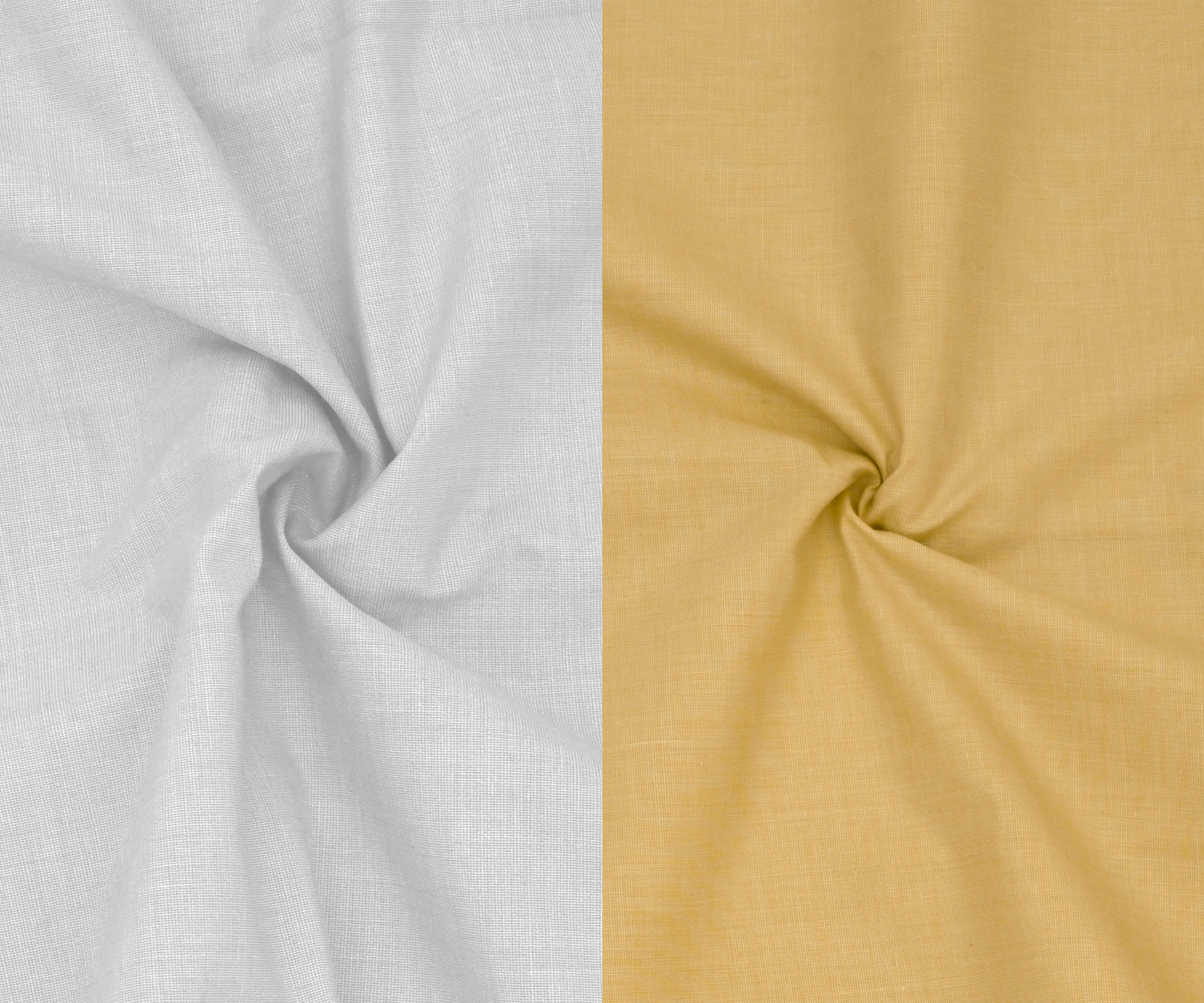 Combo of 2 Filafil Fabric Regular Fit Formal Shirts – White & Yellow (Single Pocket)