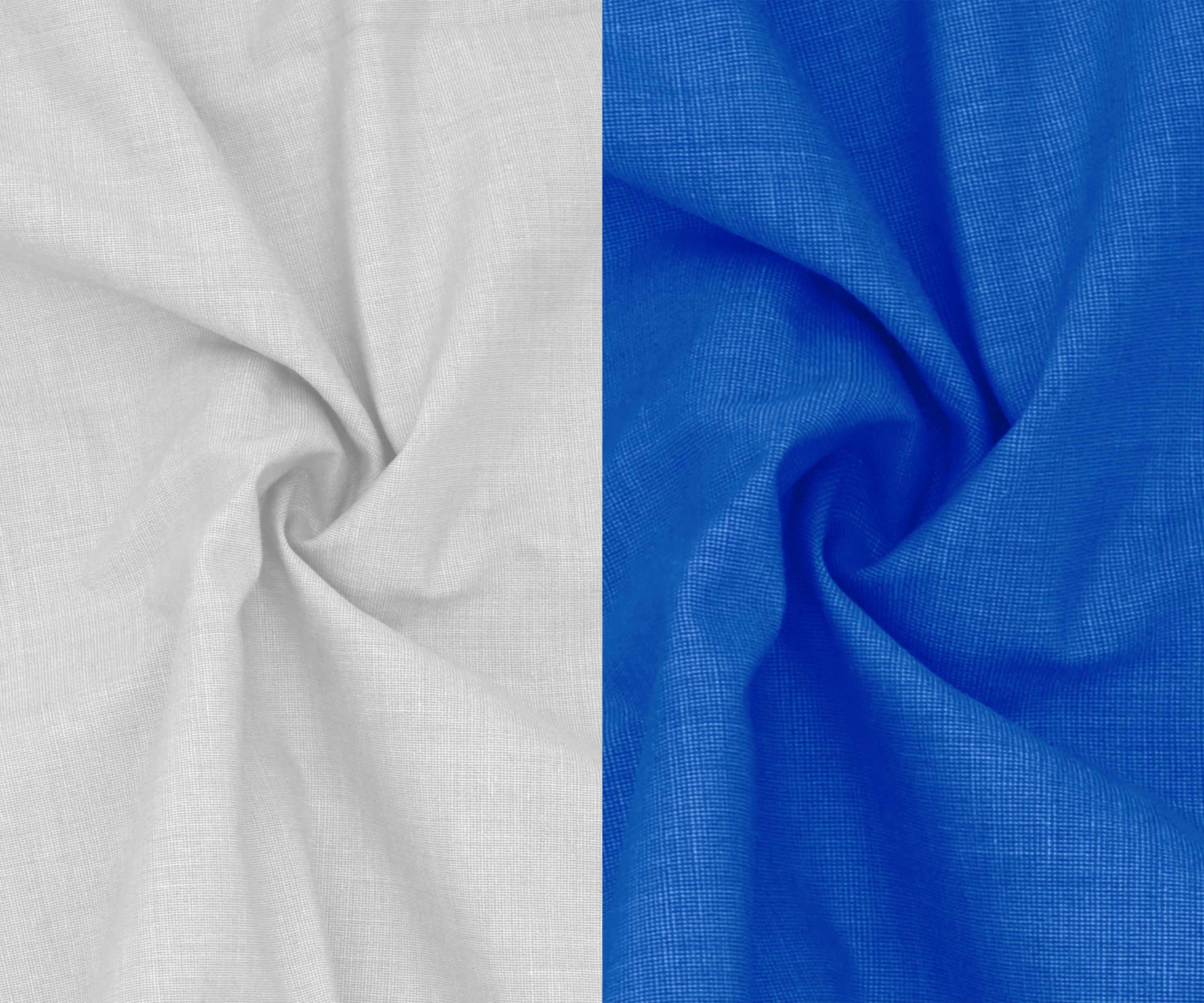 Combo of 2 Filafil Fabric Regular Fit Formal Shirts – White & Royal Blue (Single Pocket)