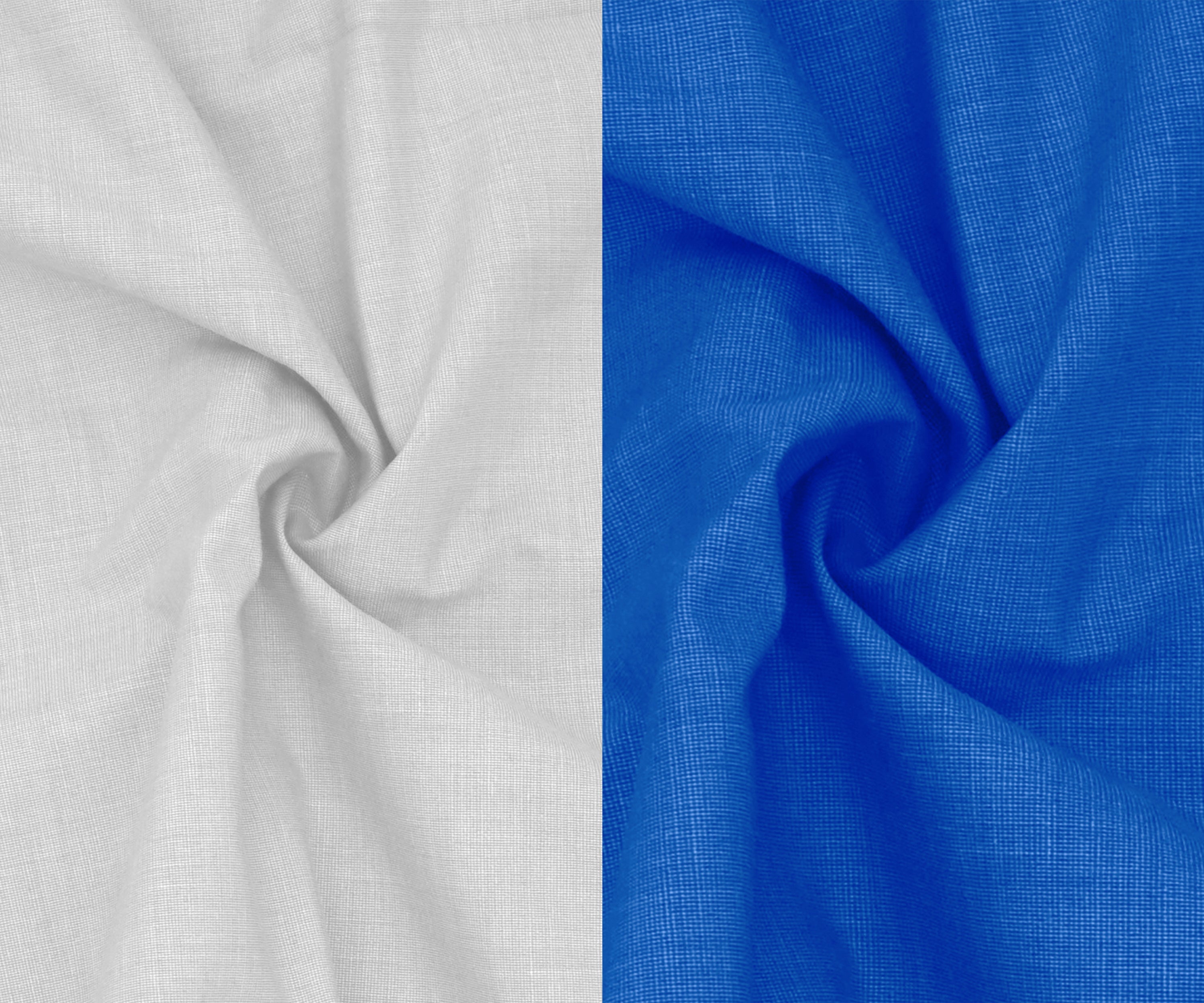 Combo of 2 Filafil Fabric Regular Fit Formal Shirts – White & Royal Blue (Single Pocket) My Store