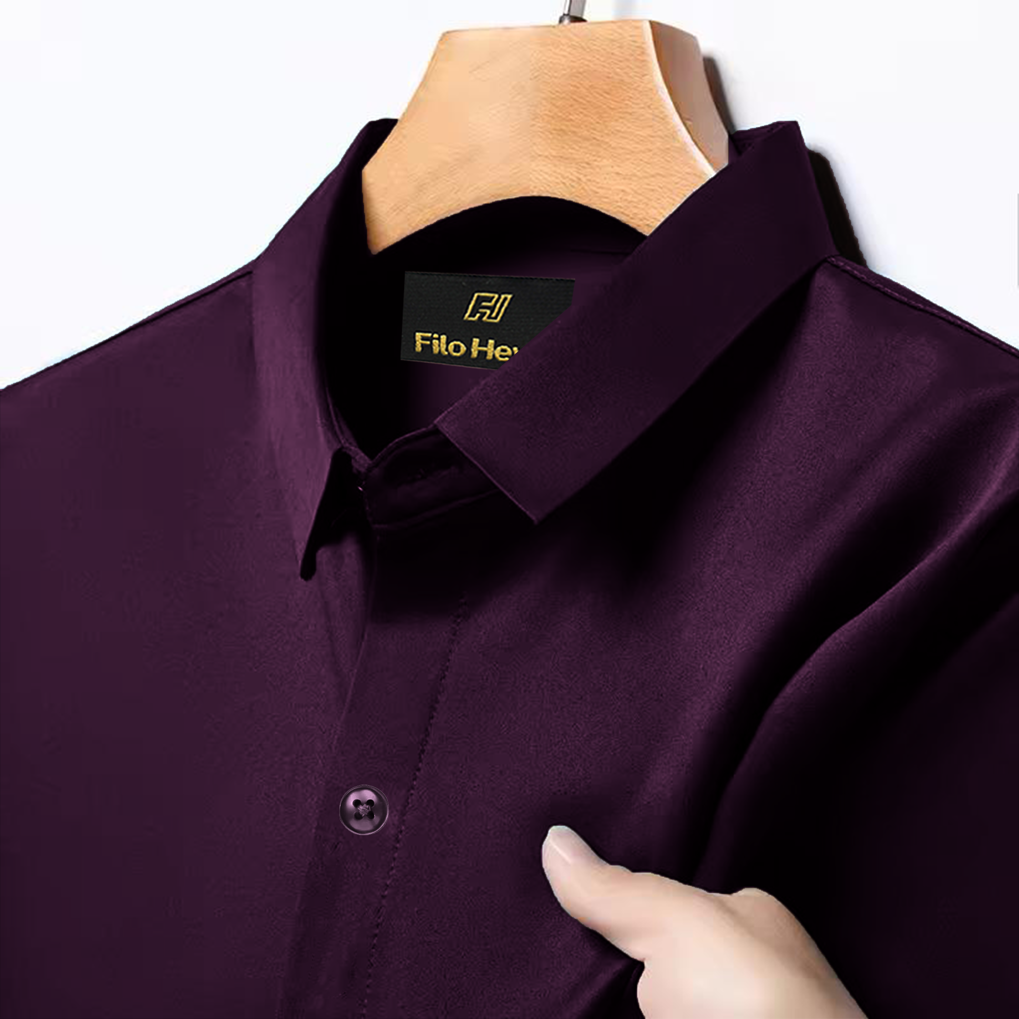 Japanese Lycra Premium Stretch Shirt–Lavender Mist | Ultra-Smooth Form